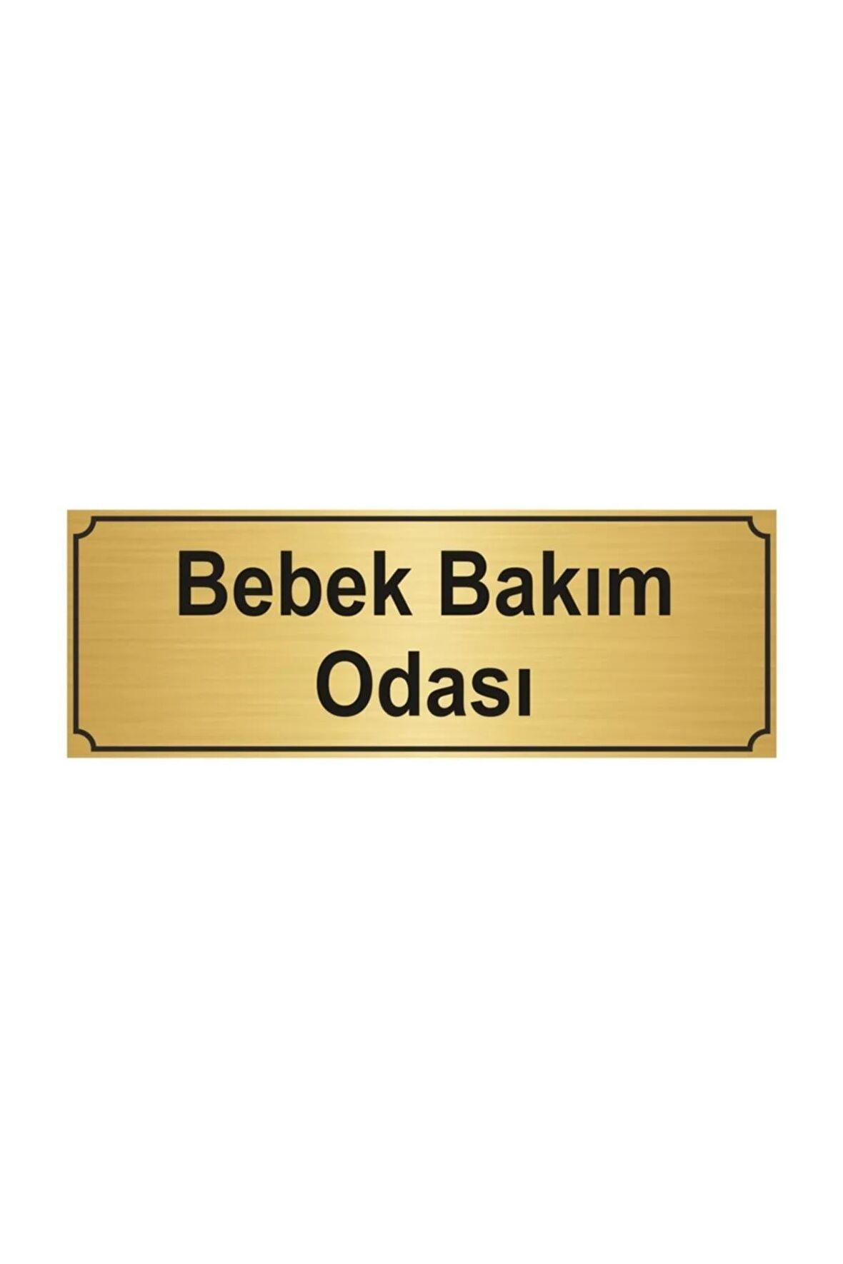 Bebek Bakım Odası Yönlendirme Levhası 5cmx20cm Altın Renk Metal
