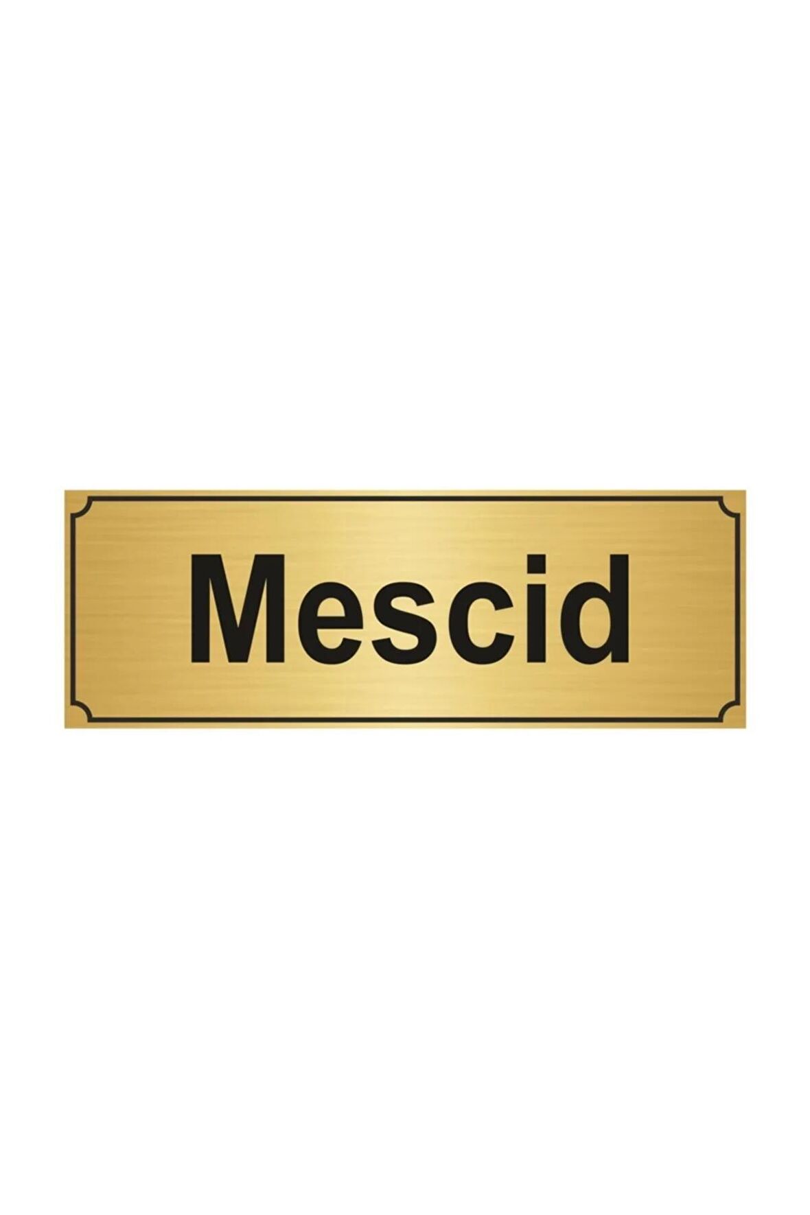Mescid Yönlendirme Levhası 7cmx20cm Altın Renk Metal