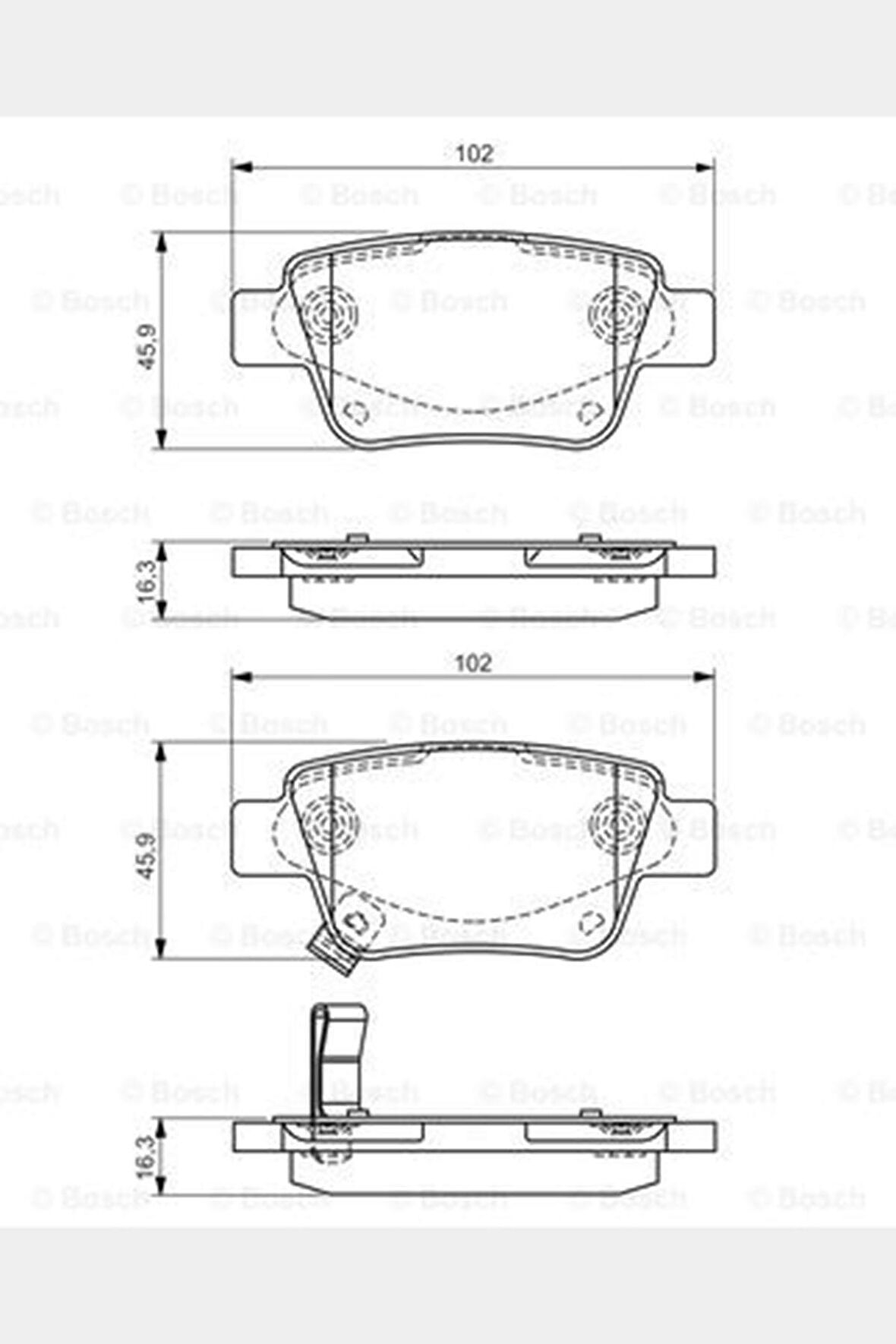 0986495073 Arka Fren Balata Tk Toyota Avensis (03-08) - Corolla Verso (04-09) 1.6 1.8 2.0 D4d