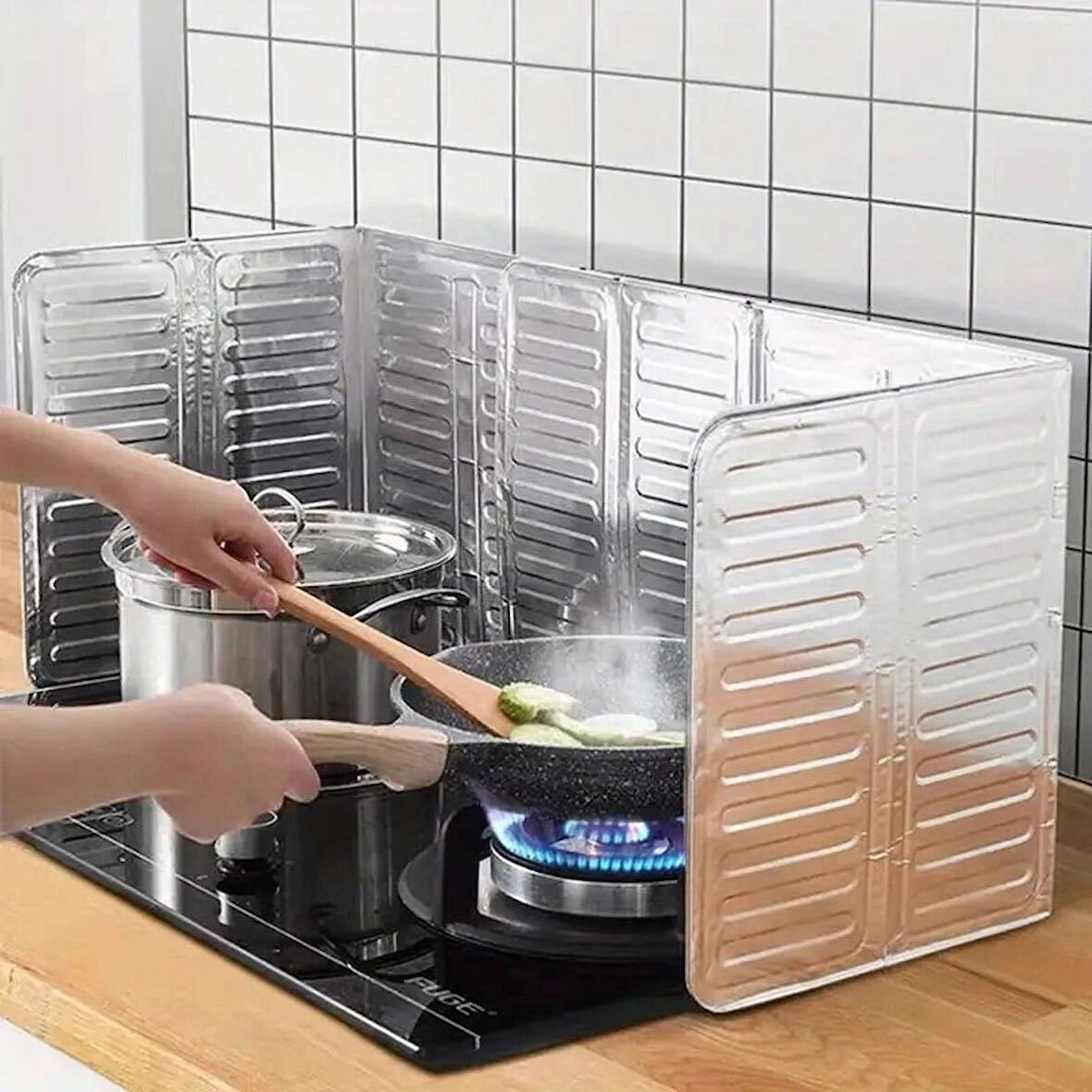 Ocak Arkası Yağ Koruyucu Katlanır Plaka halinde Alüminyum Levha 85x32.5cm Büyük Boy