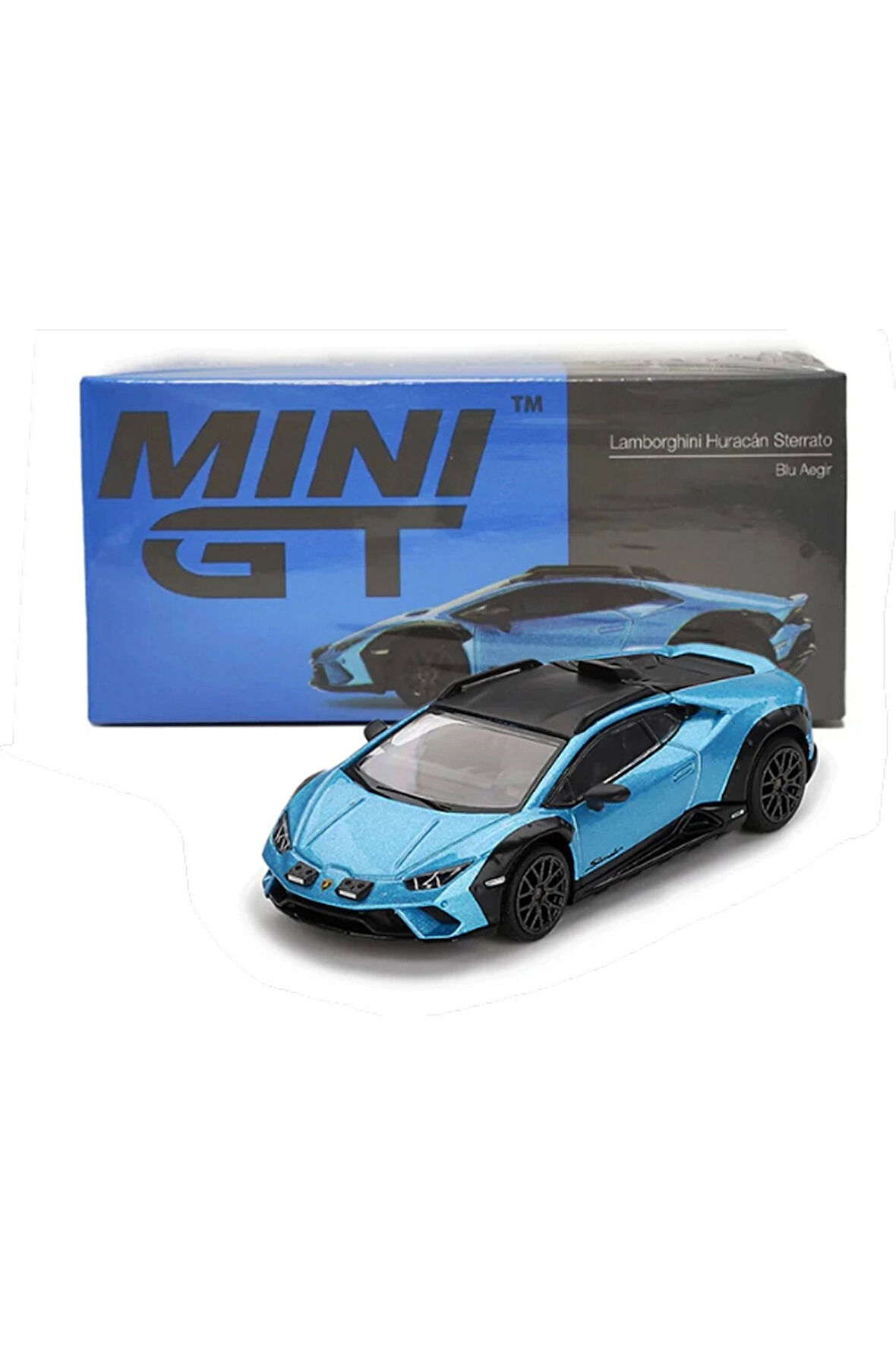 Kız Çocuk Oyuncak Mini GT 1/64 Lamborghini Huracán Sterrato Blu Aegir Erkek Çocuk Oyuncak Eğitici Oy