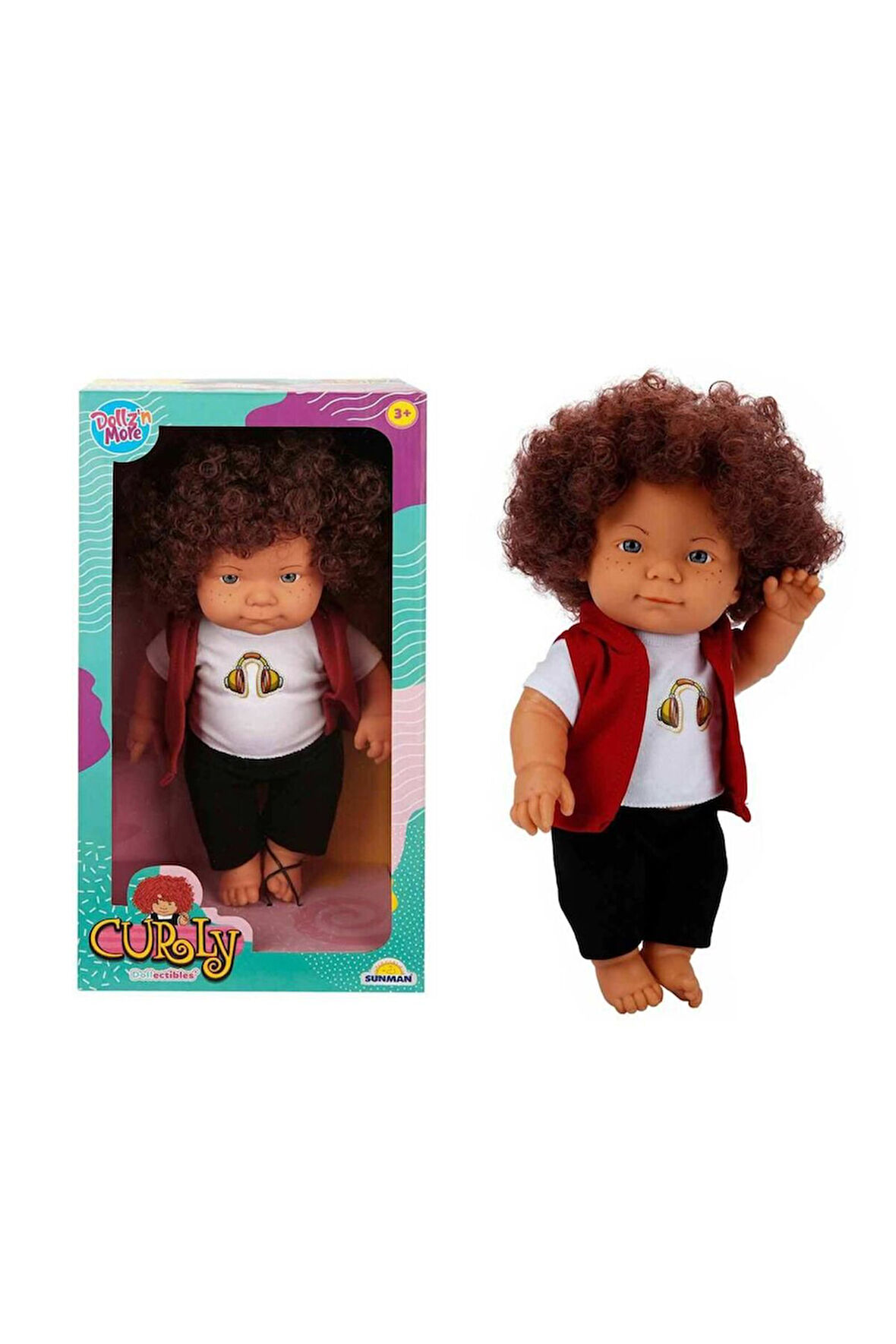 Kız Çocuk Oyuncak Curly Bebek Tulumlu Elbiseli Et Bebek 35cm Erkek Çocuk Oyuncak Eğitici Oyuncaklar