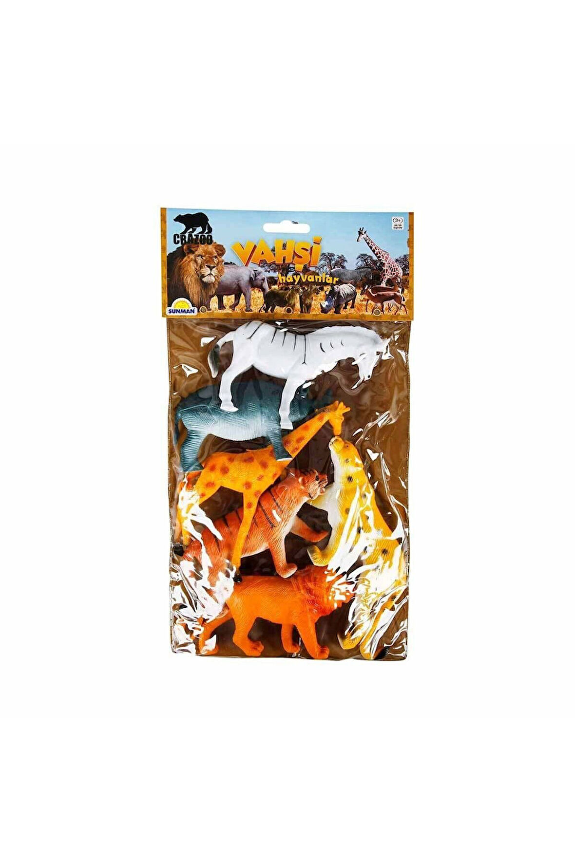 Kız Çocuk Oyuncak 0715 Vahşi Hayvanlar Poşetli 6'lı Hayvan Oyun Seti -Sunman Eği