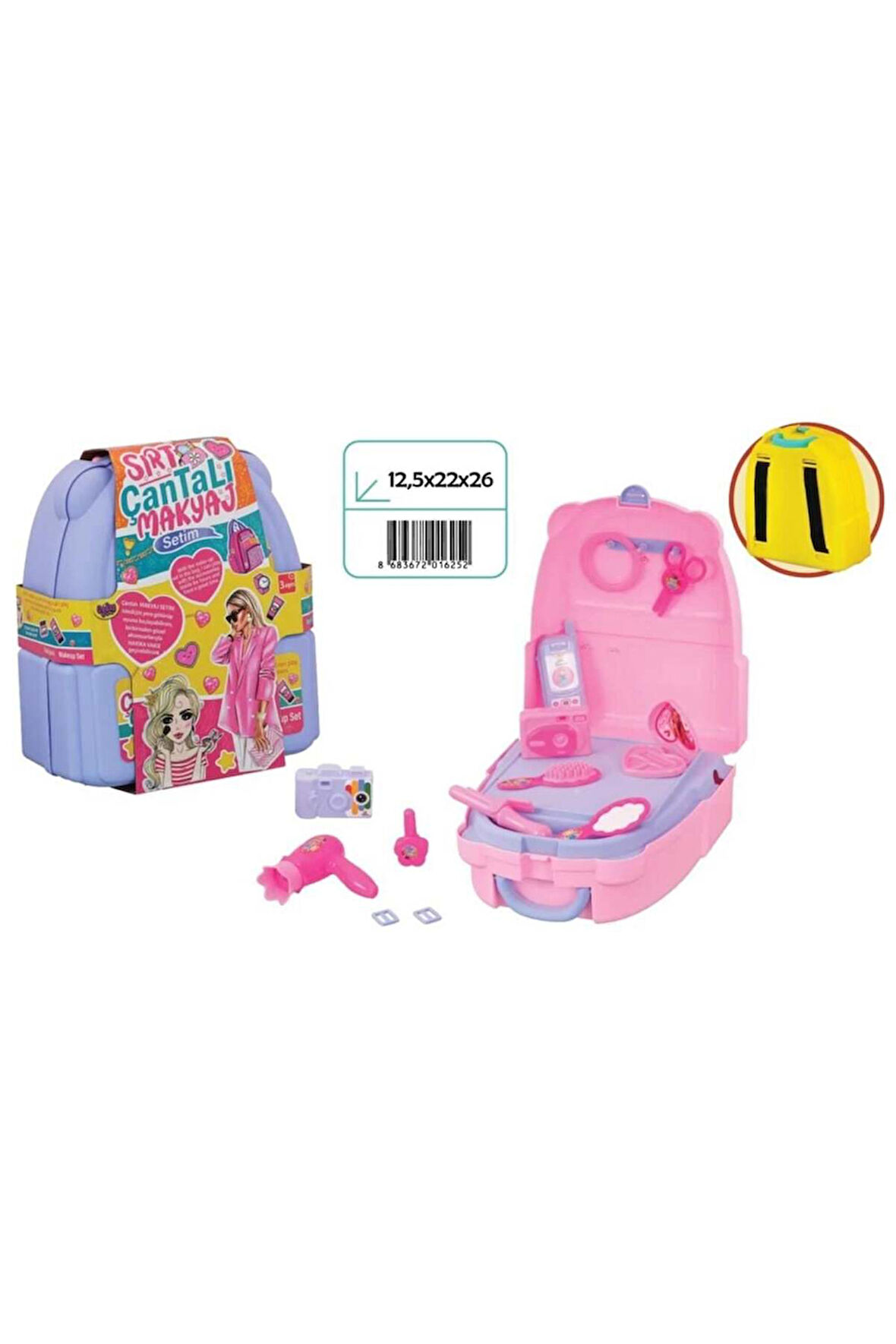 Kız Çocuk Oyuncak SIRT ÇANTALI GÜZELLİK SETİ Erkek Çocuk Oyuncak Eğitici Oyuncaklar