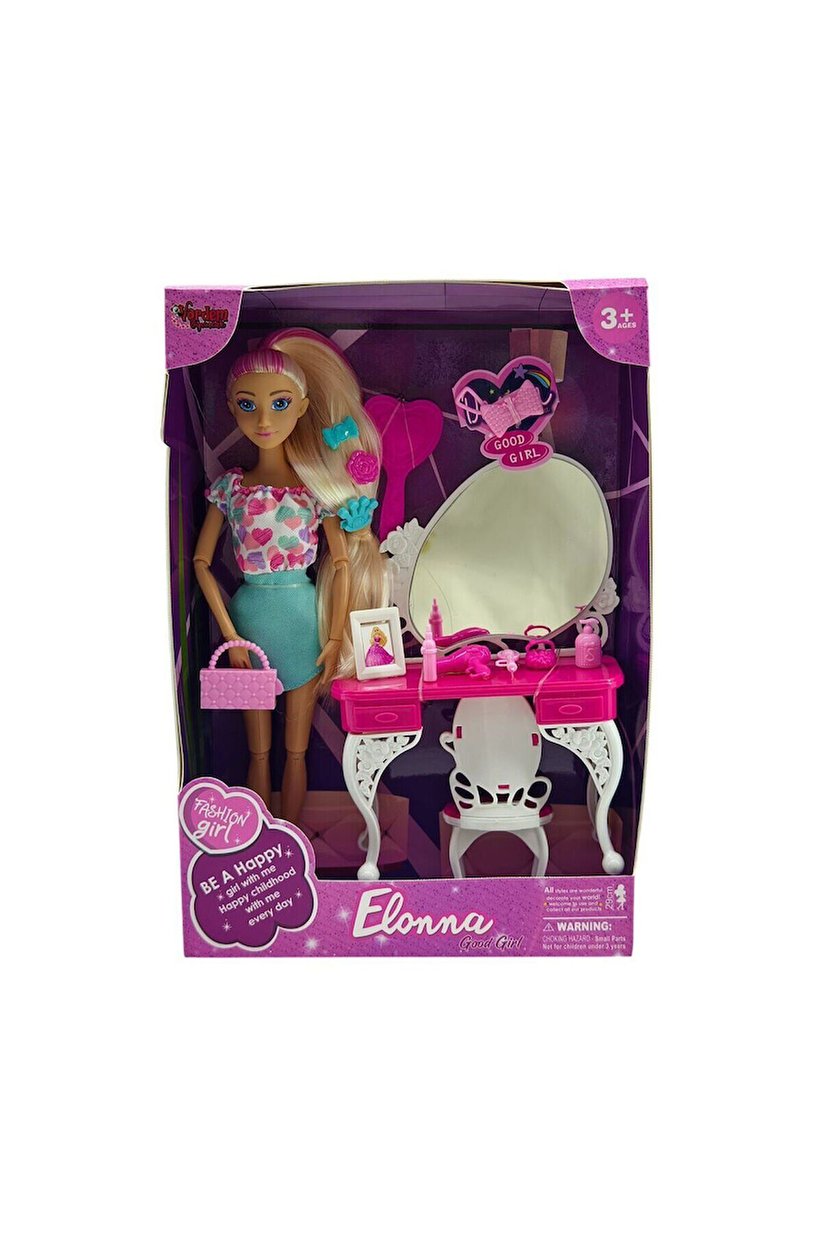 Kız Çocuk Oyuncak WG66906 -Vardem Kutulu Güzellik Masalı Bebek Set 11,5 inç Eğitici