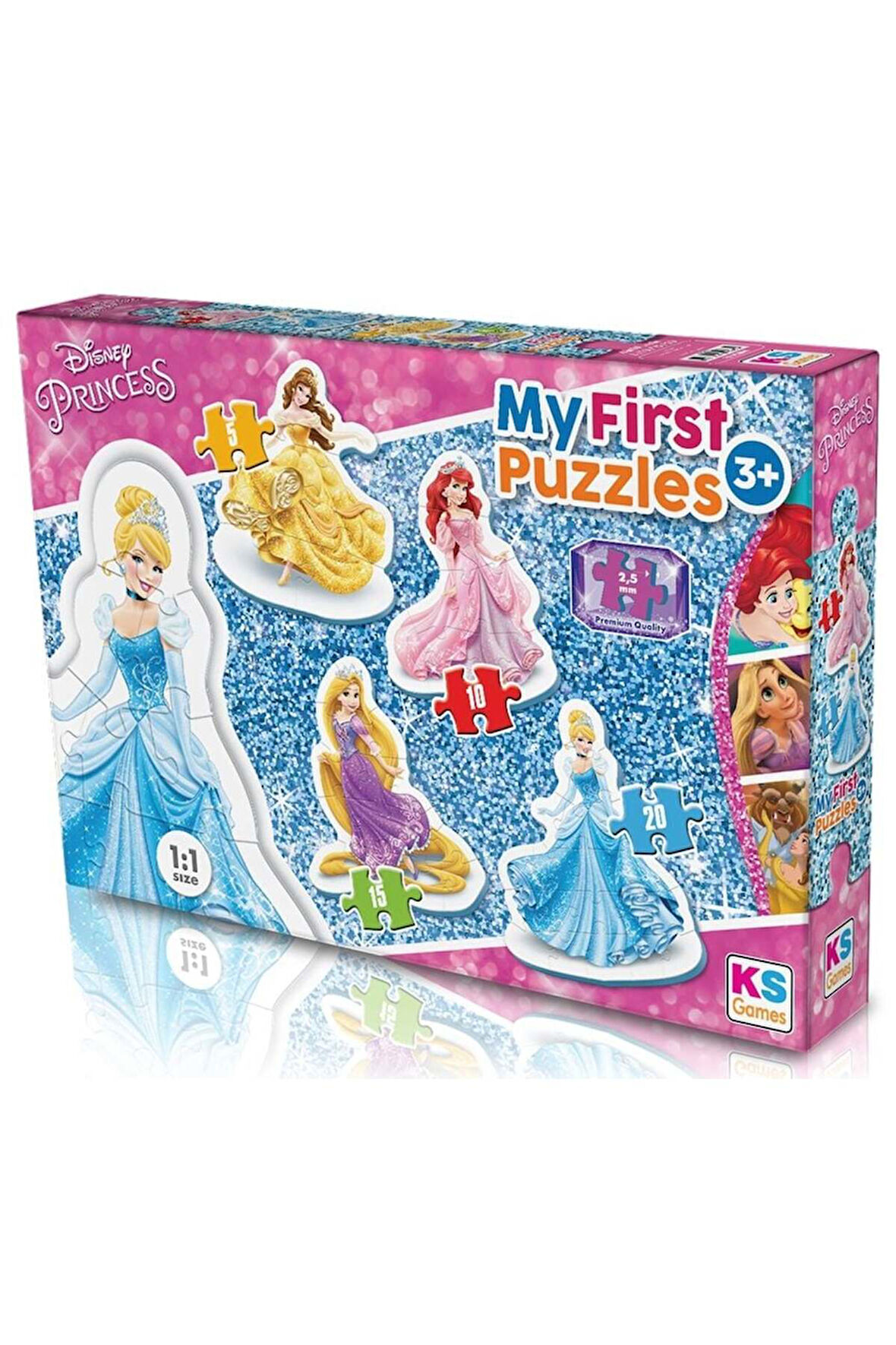 Kız Çocuk Oyuncak KS Baby Puzzle Prensesler My First Puzzle 4 in 1 Çerçevesiz Eğ
