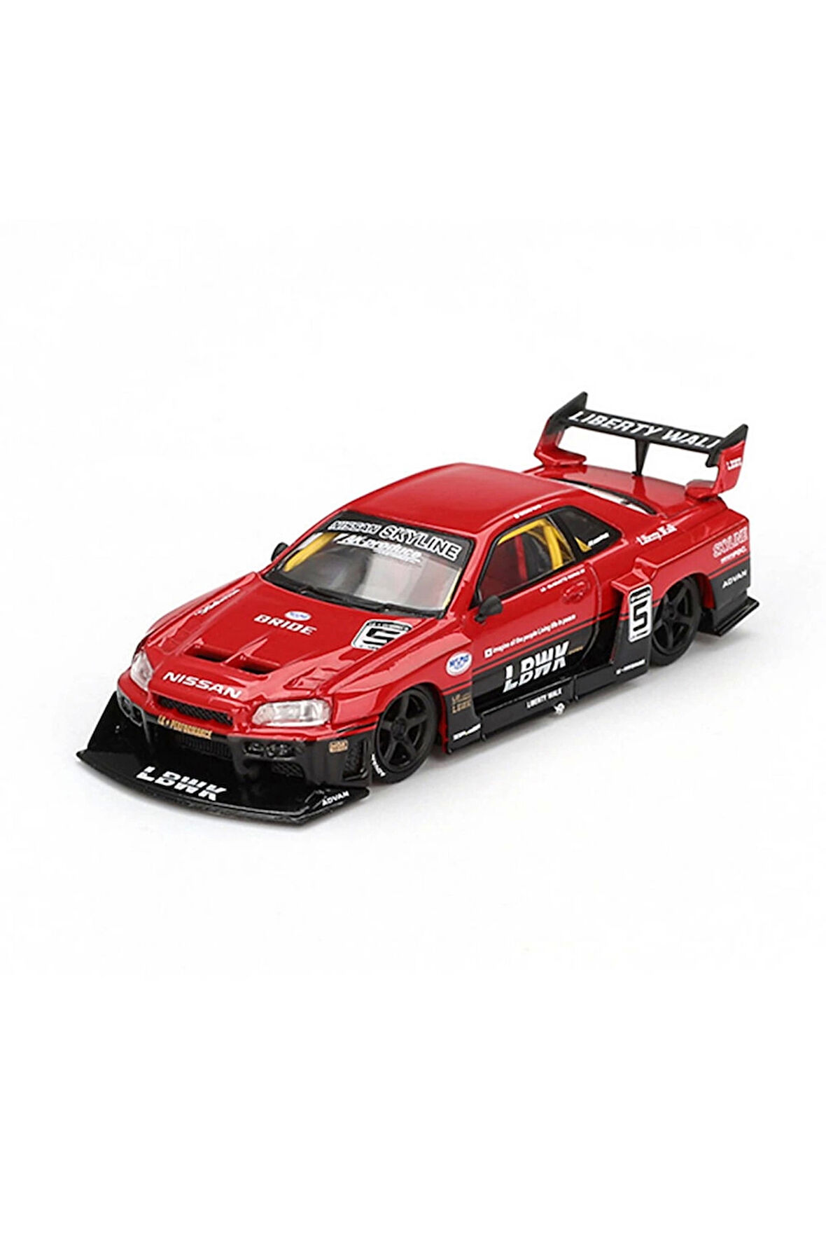 Kız Çocuk Oyuncak Mini GT 1/64 Nissan LB-ER34 Super Silhouette SKYLINE Red/Black