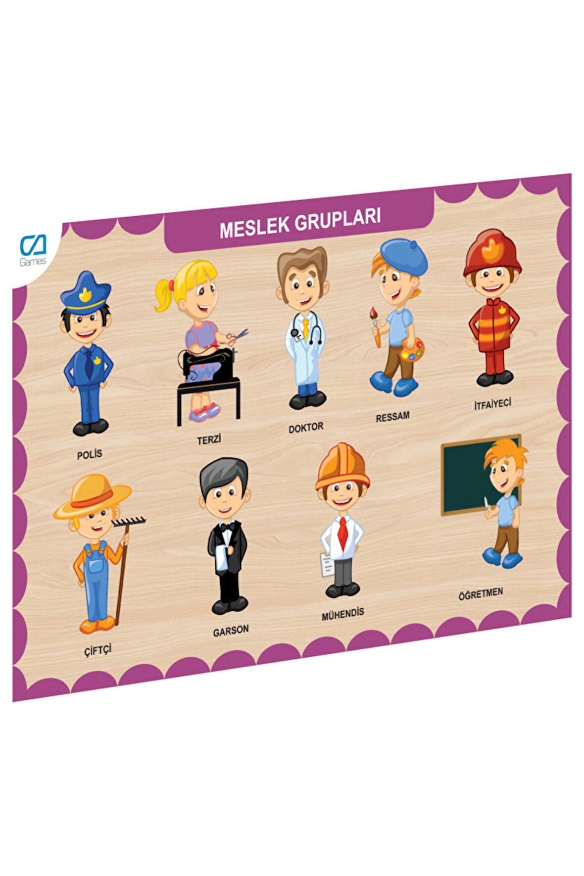 Kız Çocuk Oyuncak CAAHS-3203 CA GAMES AHŞAP MESLEK GRUPLARI BUL-TAK Erkek Çocuk Oyuncak Eğitici Oyun