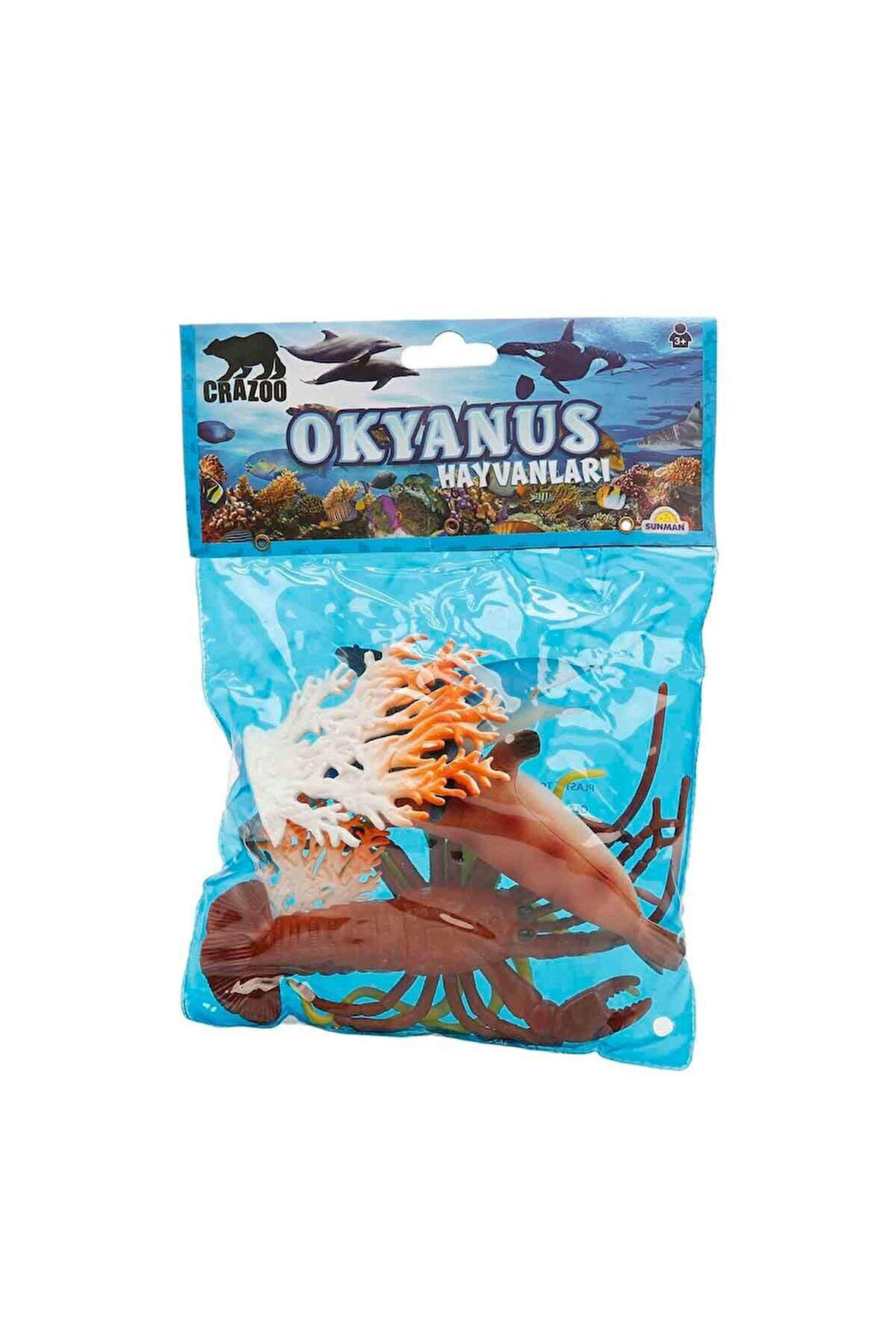 Kız Çocuk Oyuncak 0709 Okyanus Hayvanları Poşetli Hayvan Oyun Seti Orta Boy Eğitici