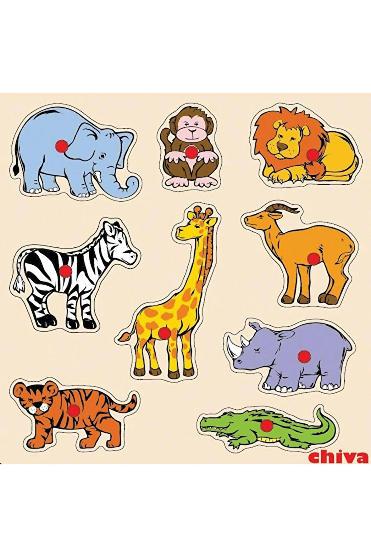 Kız Çocuk Oyuncak CS-1009 SAFARİ HAYVANLARI AHŞAP YAPBOZ Erkek Çocuk Oyuncak Eğitici Oyuncaklar