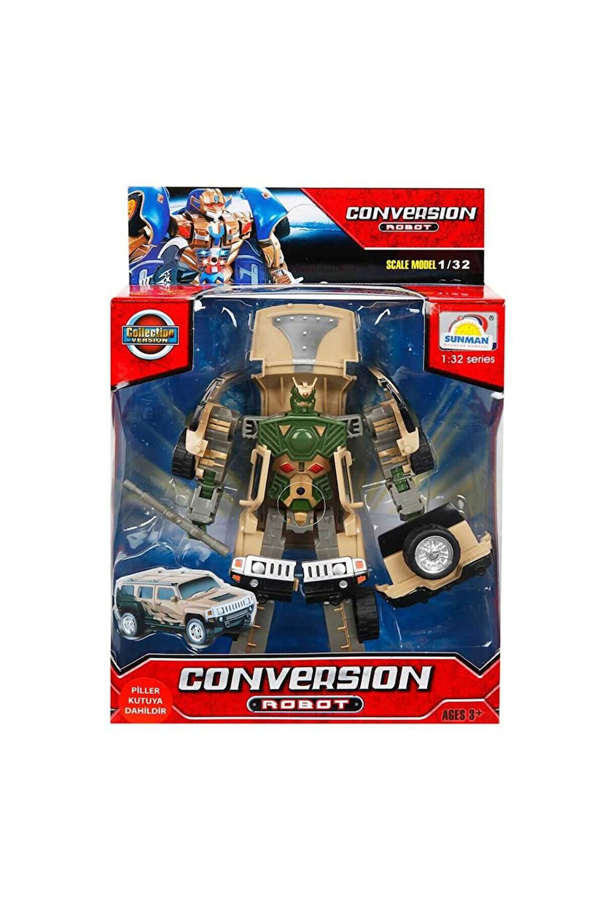 Kız Çocuk Oyuncak S00081234 1/32 ROBOT TRANSFORMER SES/IŞK 10A -SUN Erkek Çocuk Oyuncak Eğitici Oyun