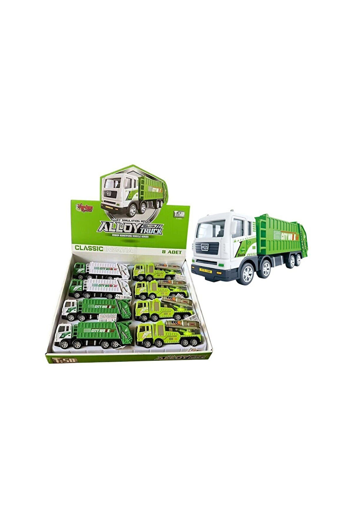 Kız Çocuk Oyuncak YH-711-57A SÜRTMELİ METAL 1:50 ÇÖP KAMYONU Erkek Çocuk Oyuncak Eğitici Oyuncaklar
