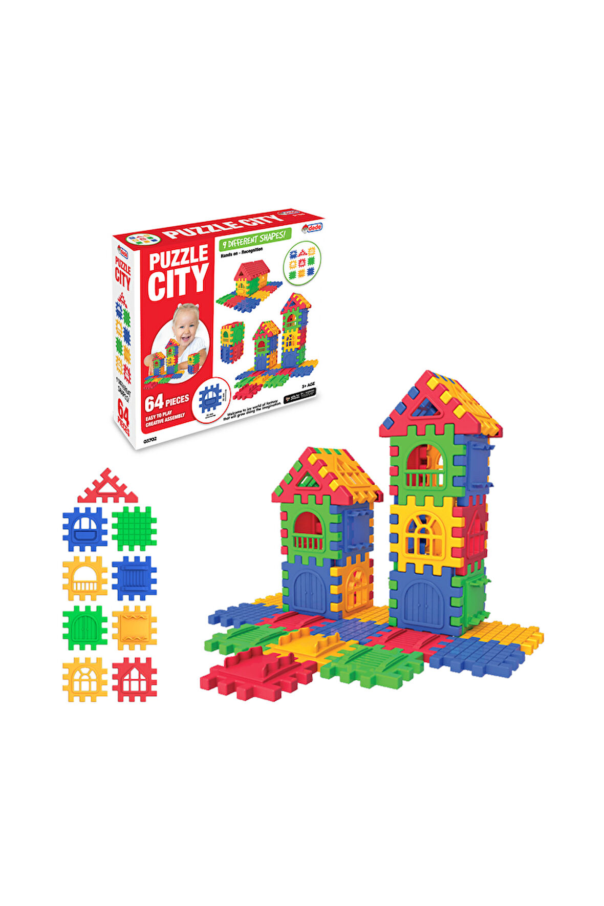 Kız Çocuk Oyuncak 03702 Dede, Puzzle City 64 Parça Erkek Çocuk Oyuncak Eğitici Oyuncaklar