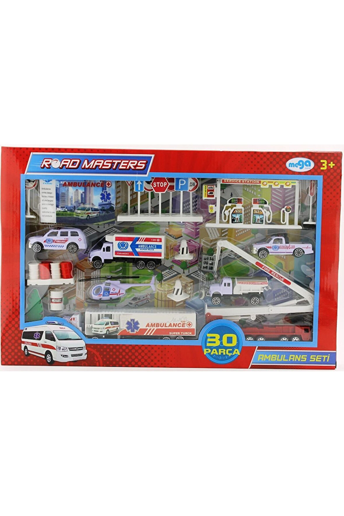 Kız Çocuk Oyuncak Helikopterli Metal Ambulans Seti Jp9106 Erkek Çocuk Oyuncak Eğitici Oyuncaklar