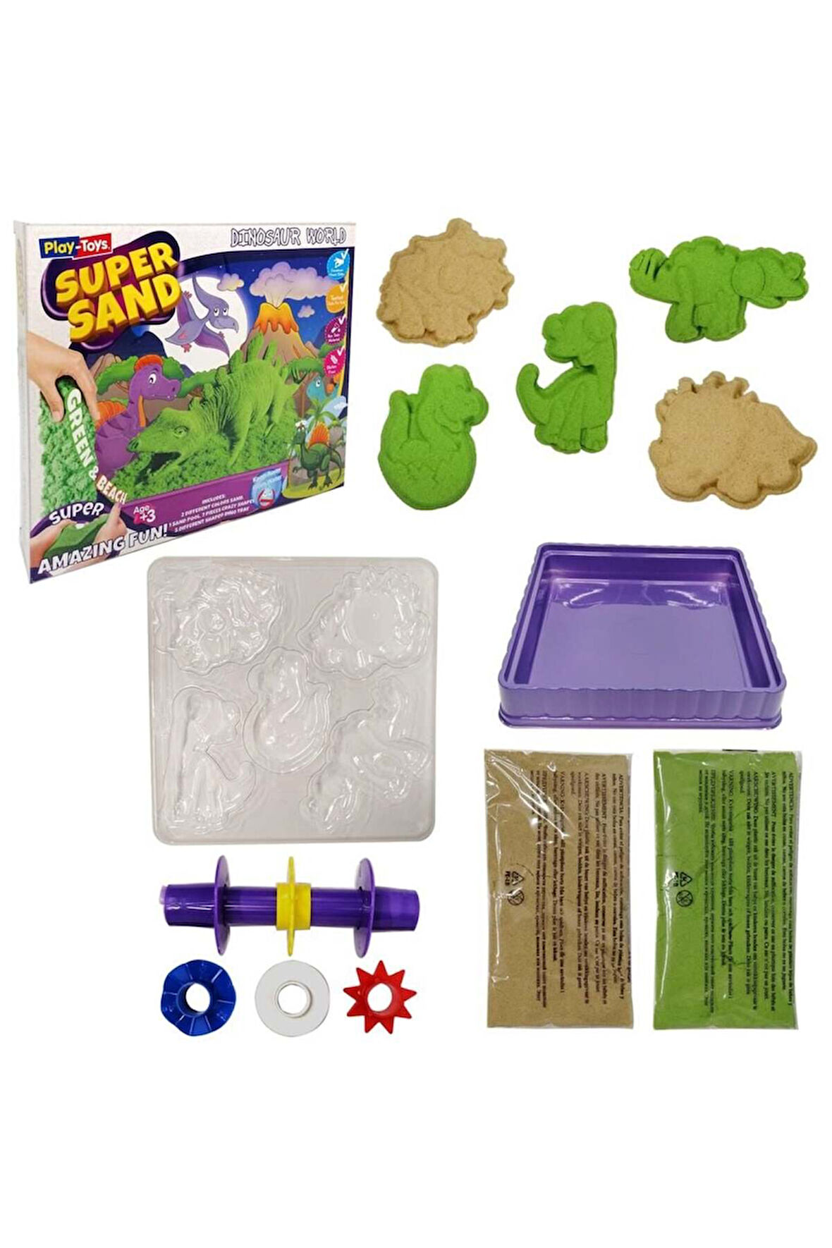 Kız Çocuk Oyuncak PlayToys Dinazorların Dünyası Oyun Kumu Super Sand Erkek Çocuk Oyuncak Eğitici Oyu