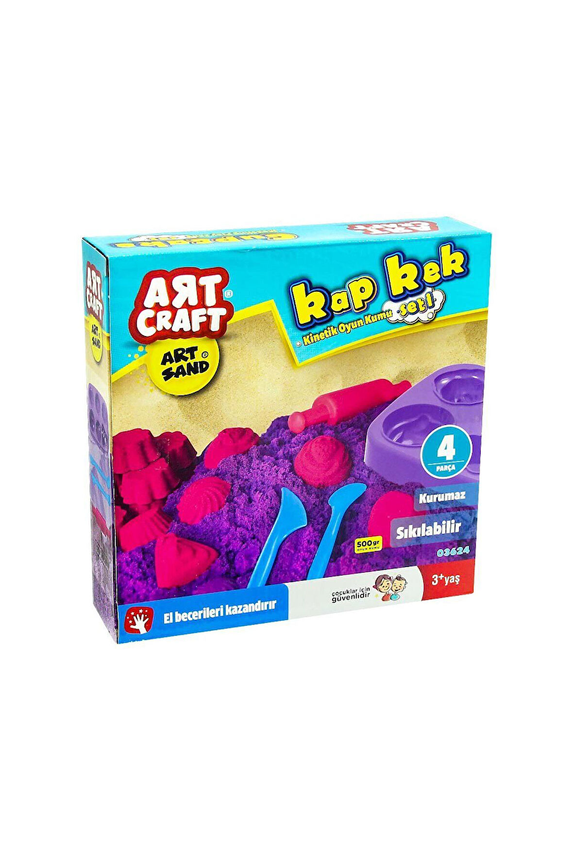 Kız Çocuk Oyuncak Dede Art Craft Kap Kek Kinetik Kum Seti 500gr Erkek Çocuk Oyuncak Eğitici Oyuncakl