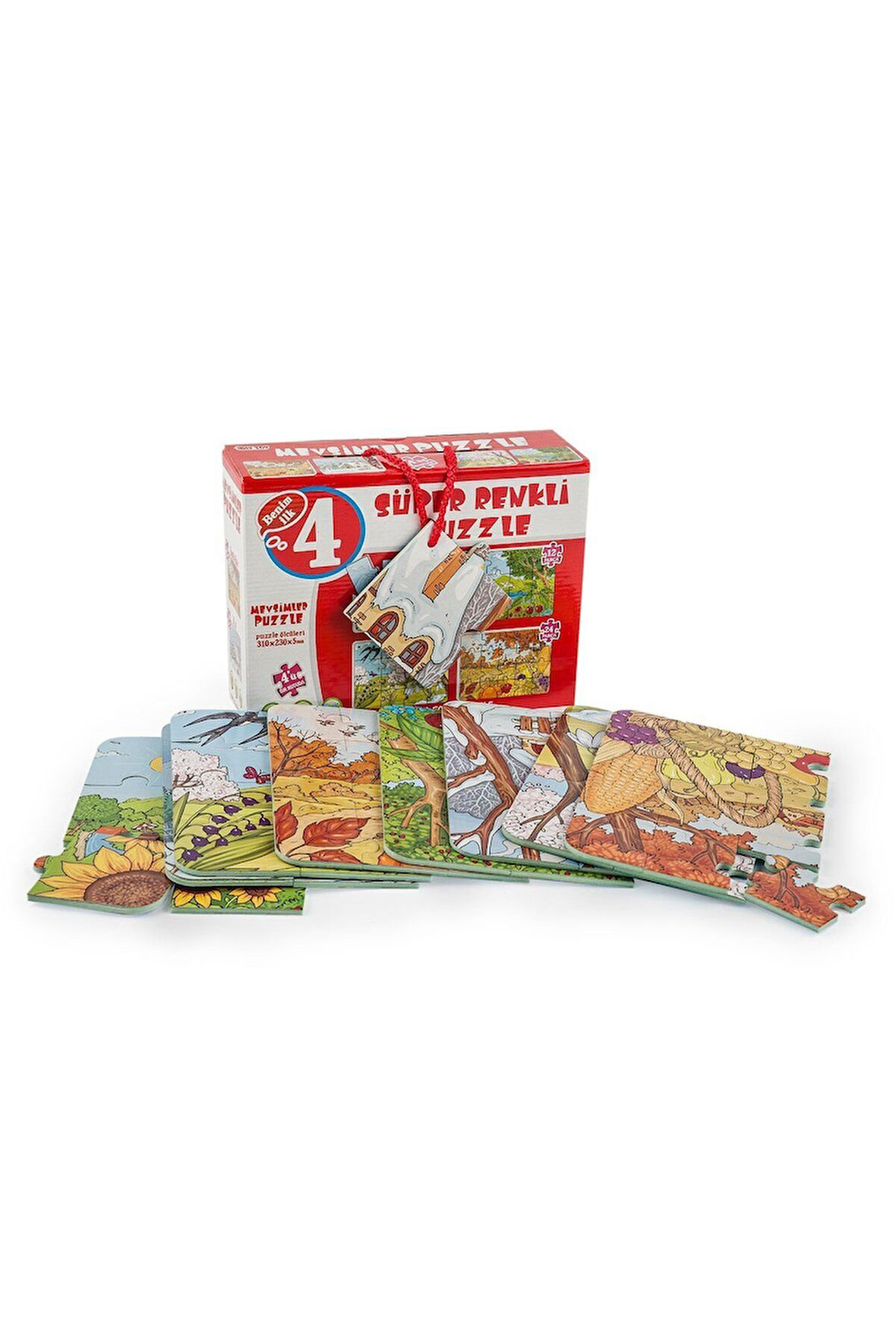 Kız Çocuk Oyuncak 2488 MEVSİMLER SÜPER RENKLİ PUZZLE 4LÜ Erkek Çocuk Oyuncak Eğitici Oyuncaklar