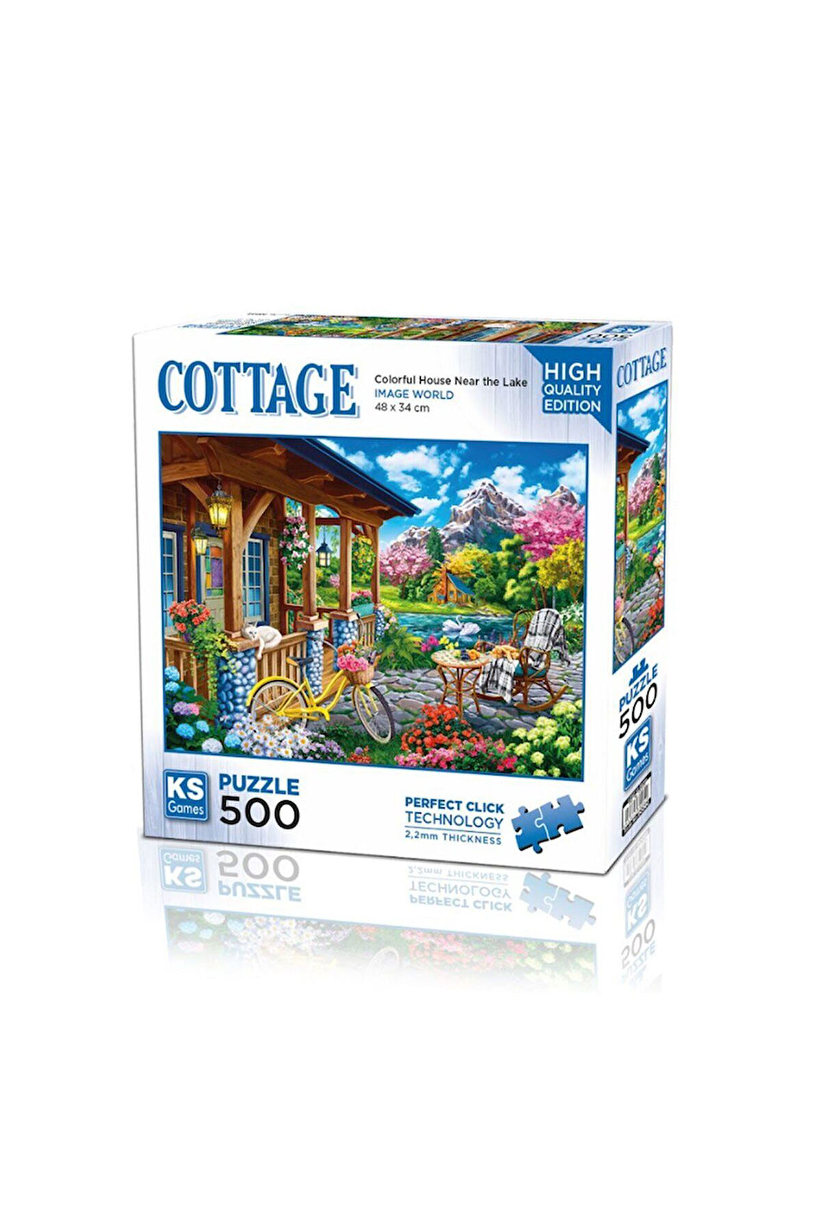Kız Çocuk Oyuncak 20053 Colorful House Near The Lake 500 Parça Puzzle -KS Puzzle