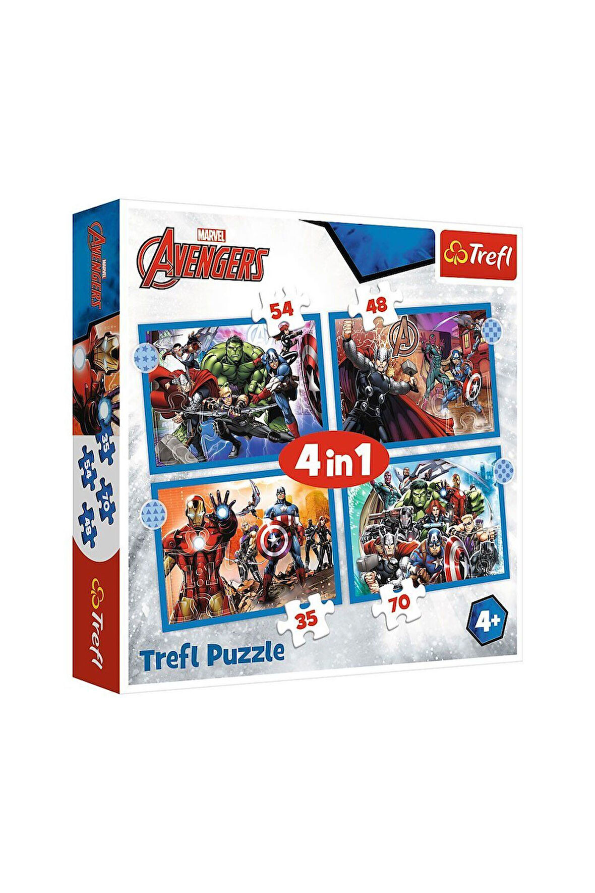 Kız Çocuk Oyuncak PUZZLE-34386 The Avengers 4IN1 Puzzle Erkek Çocuk Oyuncak Eğitici Oyuncaklar