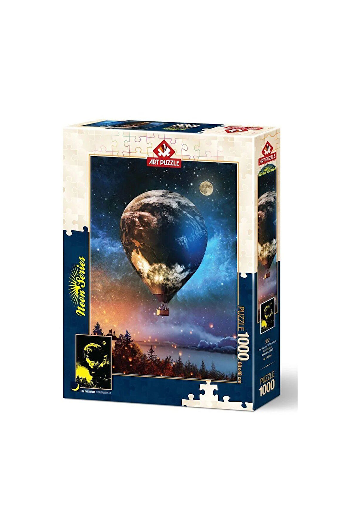 Kız Çocuk Oyuncak 5013 Ay'a Yolculuk 1000 Parça NEON Puzzle Erkek Çocuk Oyuncak Eğitici Oyuncaklar