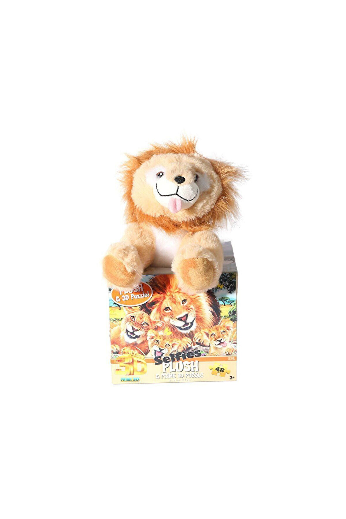 Kız Çocuk Oyuncak PRM 15803 Prime 3D Aslan Peluş Selfie 48 Parça Puzzle Erkek Çocuk Oyuncak Eğitici