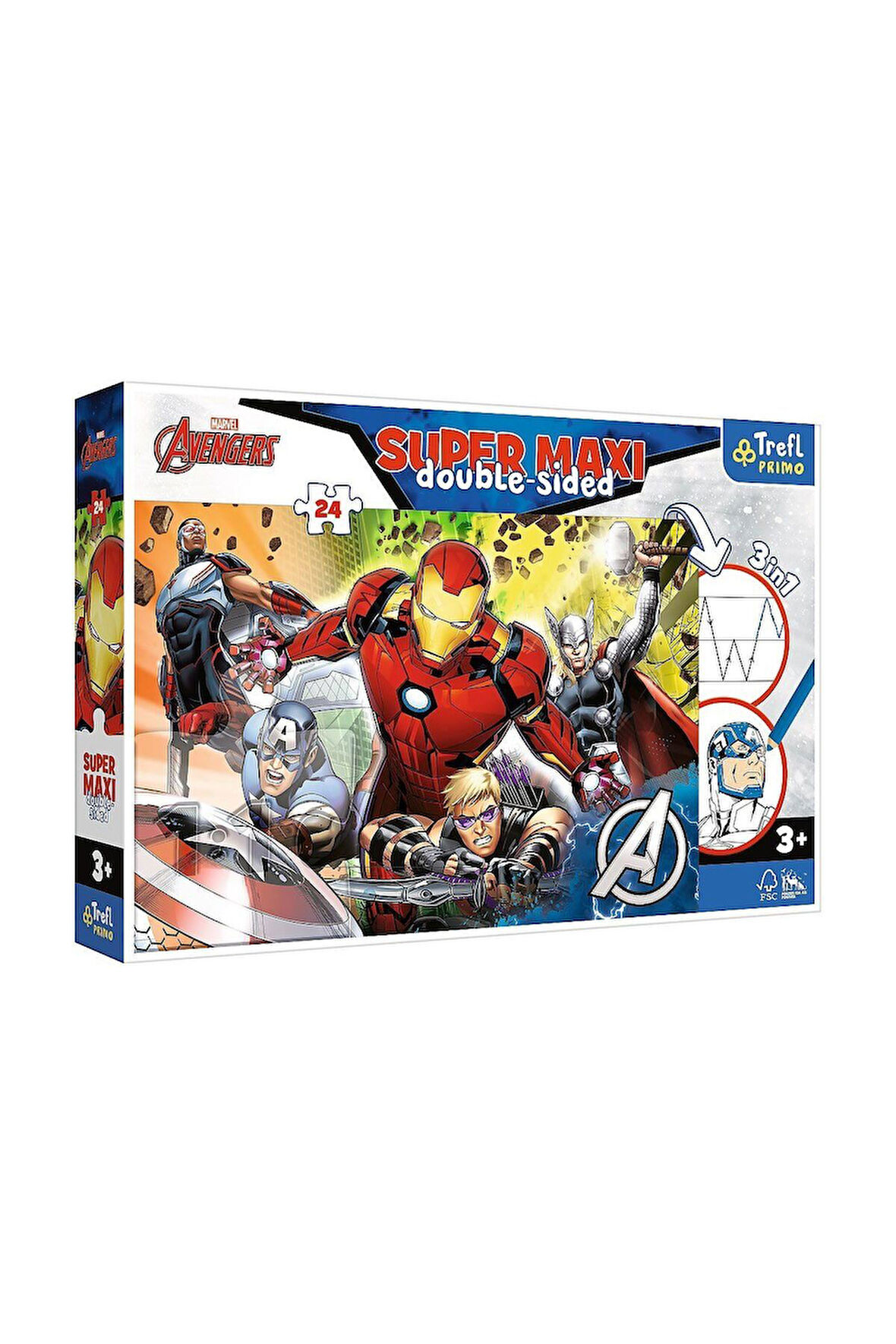 Kız Çocuk Oyuncak PUZZLE-41007 Süper Maxi Avengers 24 Parça Çocuk Puzzle Erkek Çocuk Oyuncak Eğitici