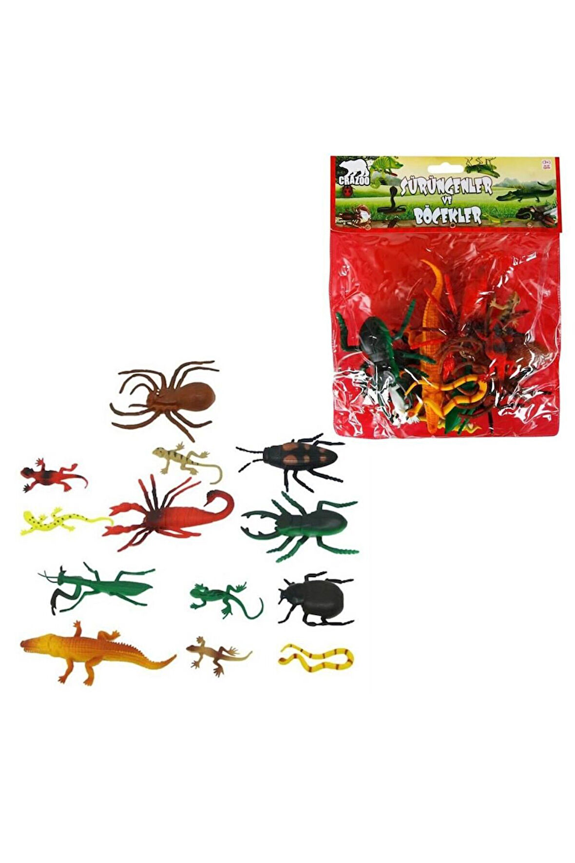 Kız Çocuk Oyuncak Sunman Sürüngenler ve Böcekler Poşetli Hayvanlar Erkek Çocuk Oyuncak Eğitici Oyunc