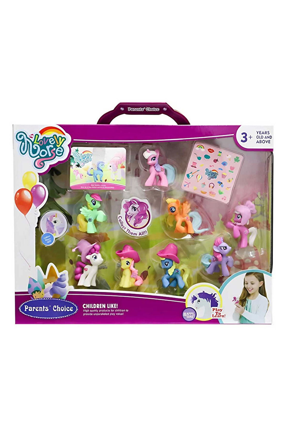 Kız Çocuk Oyuncak 8'li Mini Pony Figür Seti Erkek Çocuk Oyuncak Eğitici Oyuncaklar