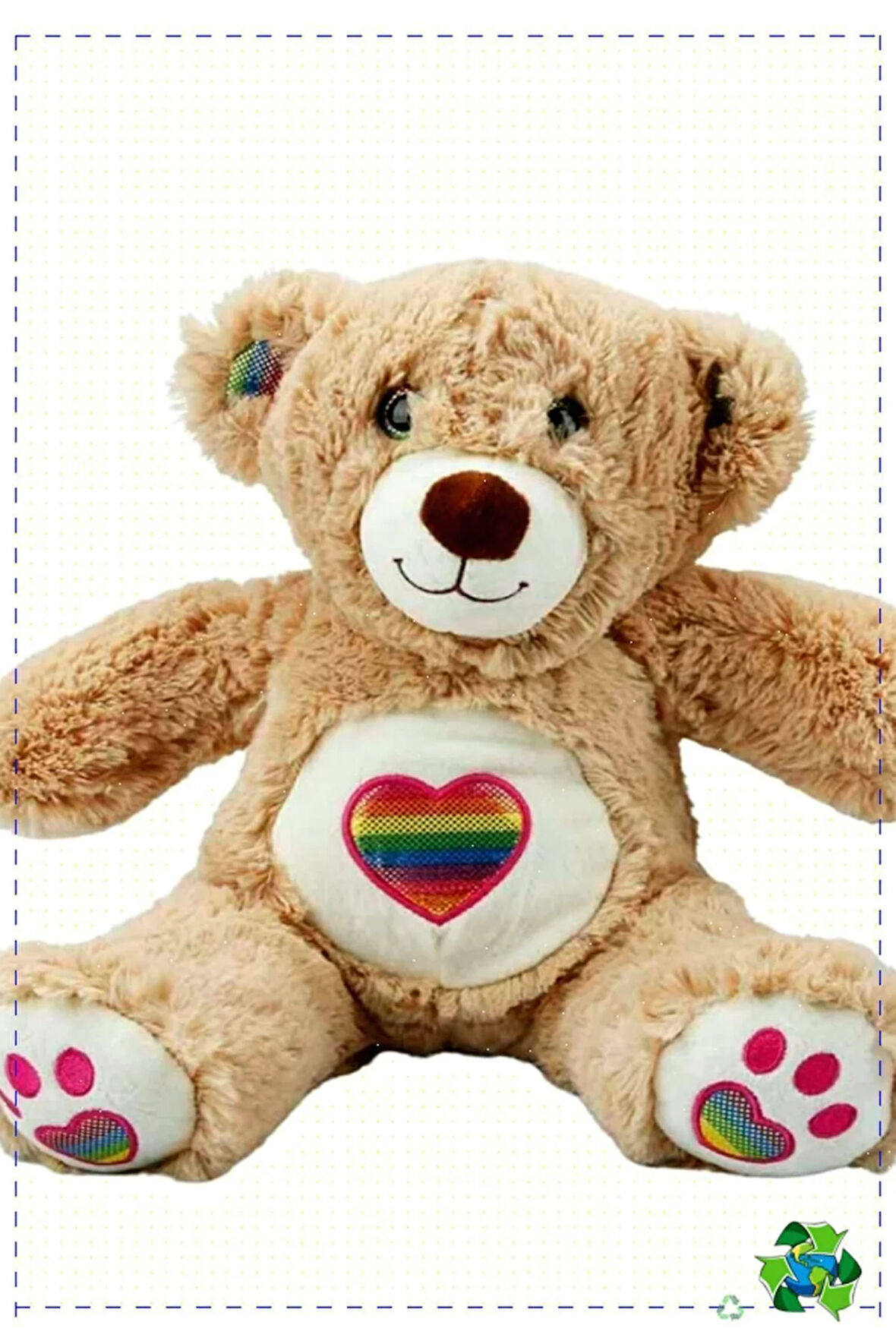 Gökkuşağı Kalpli Peluş Ayı 30cm Kız Oyuncakları Erkek Cocuk Egitici Montessori Oyuncaklar