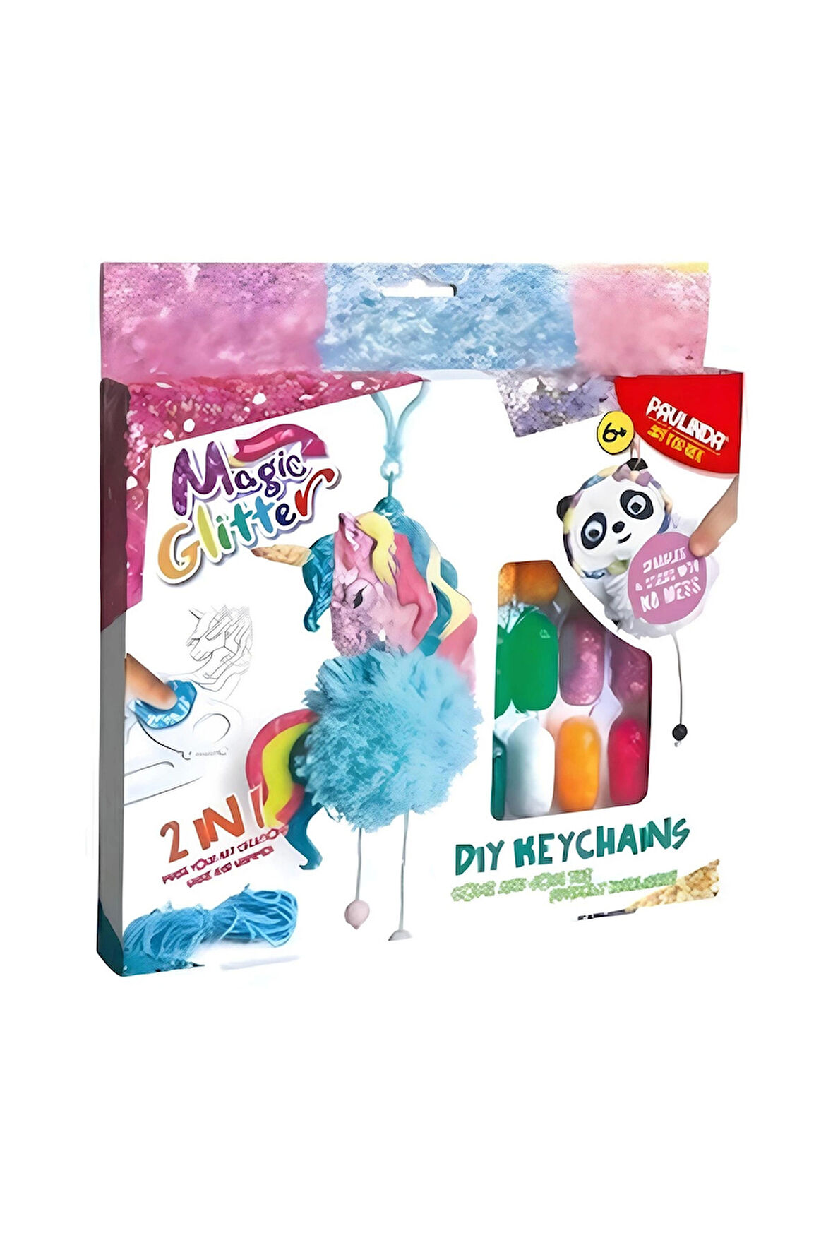 Kız Çocuk Oyuncak Paulinda Glitter 2n1 DIY Keychains Hobi Set S00095608 Erkek Çocuk Oyuncak Eğitici