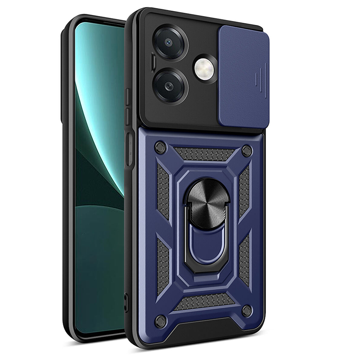 Oppo A3x 4G Kılıf Kamera Korumalı Standlı Tank Kpak Zr-SrVega