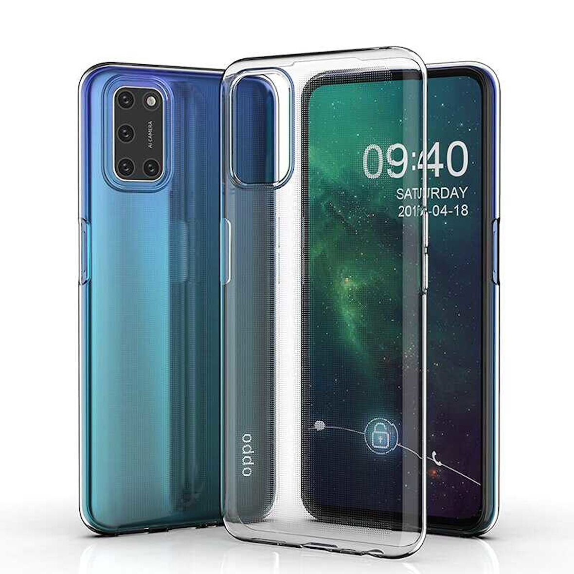 Oppo A72 Kılıf Şeffaf İnce Esnek Silikon Kılıf Zipax-Süper