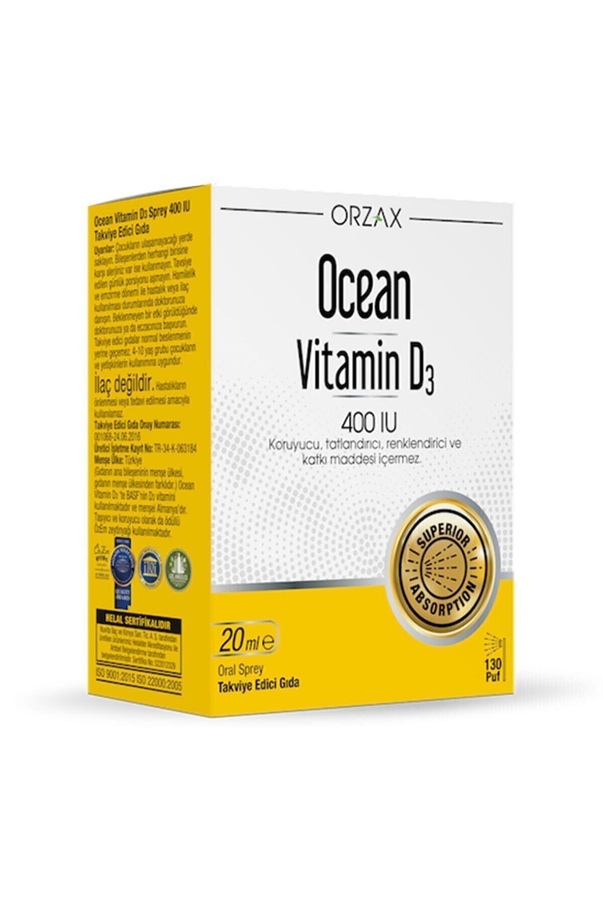 Ocean D3 Vitamin 400 lu Sprey 20ml