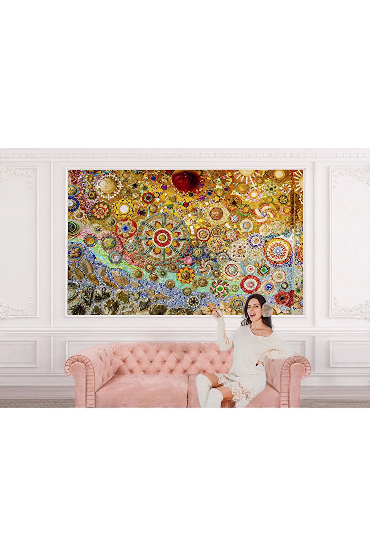 Oxyteez   Sanatsal Mozaik Cam Dekoratif Duvar Kağıdı-3463 3463