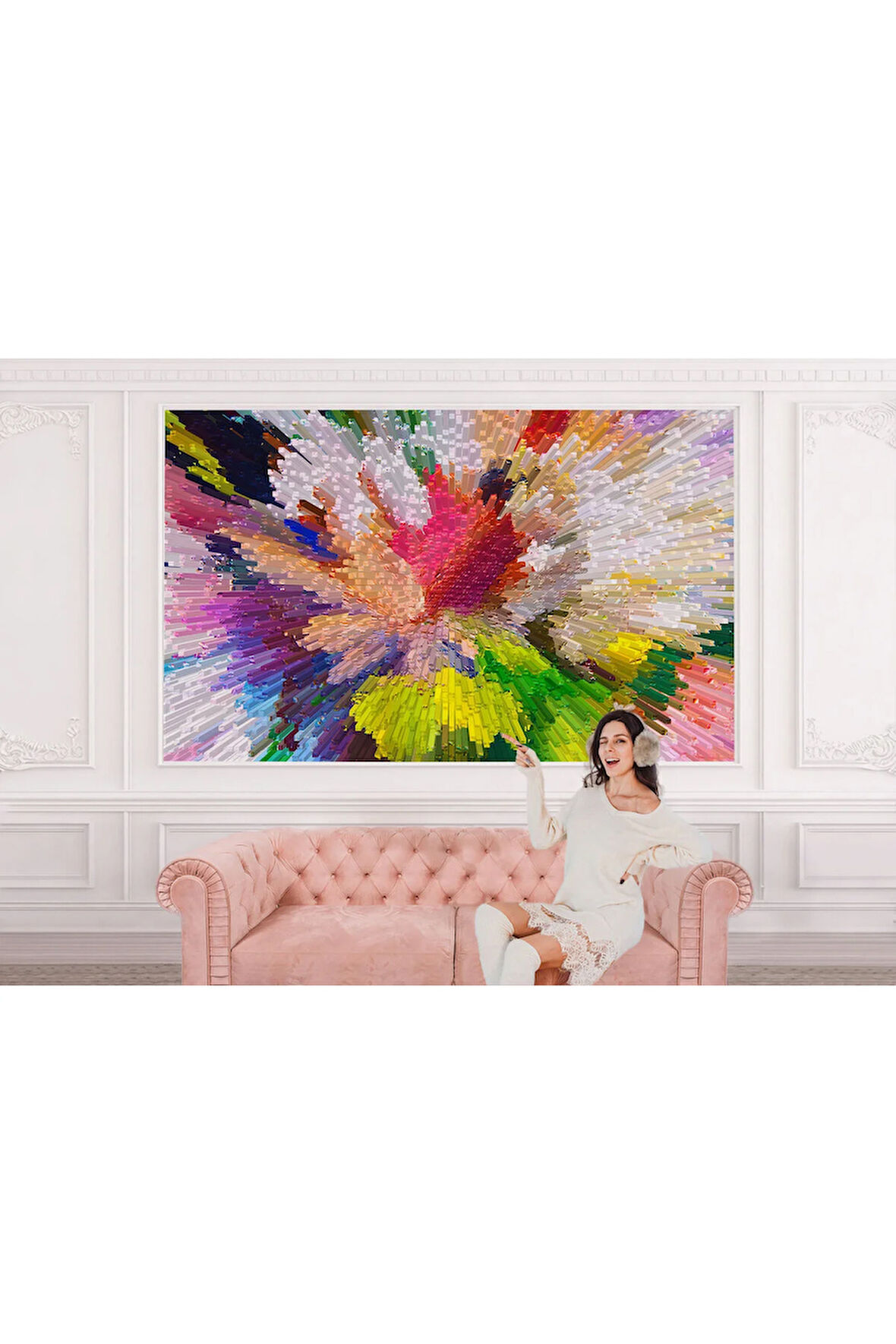 Oxyteez   Soyut Sanatsal Yağlıboya Görünüm Dekoratif Duvar Kağıdı-3565 3565