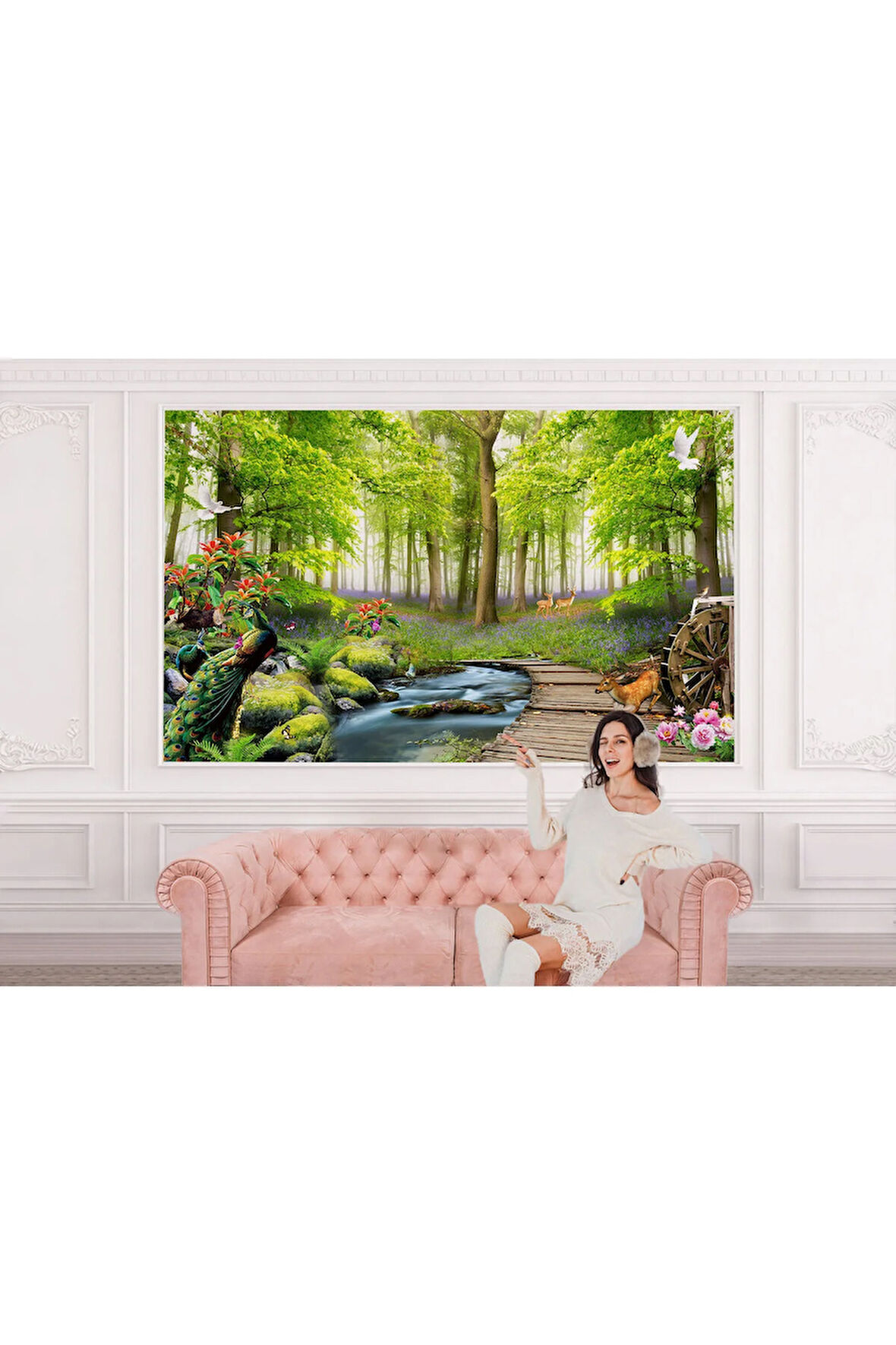 Oxyteez   Ormandaki Hayvanlar Dekoratif Duvar Kağıdı-3713 3713