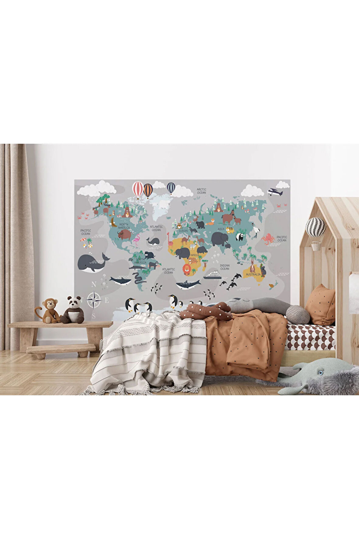 Oxyteez   Çocuk ve Bebek Odası Duvar Kağıdı Hayvanlar Alemi Eğitici ve Öğretici -3821 3821