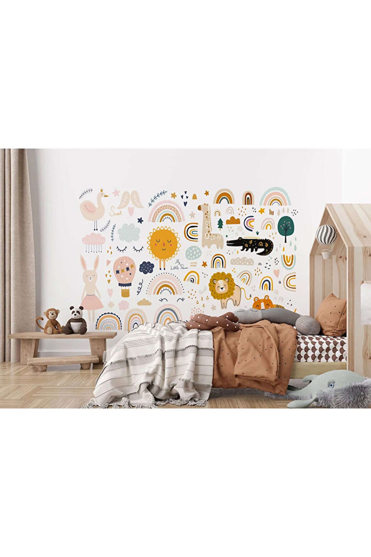 Oxyteez   Sevimli Hayvanlar Desenli Duvar Kağıdı Kreş Okul Posteri-5532 5532