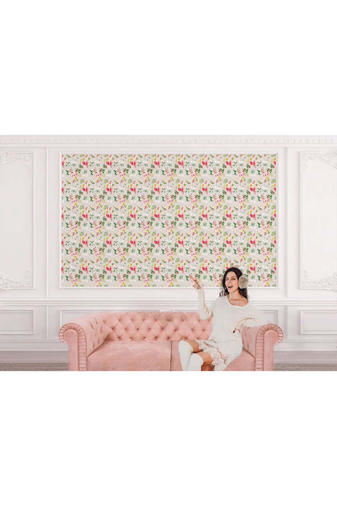 Oxyteez   Çiçek ve Yaprak Desenli Tarzı Duvar Kağıdı-5575 5575