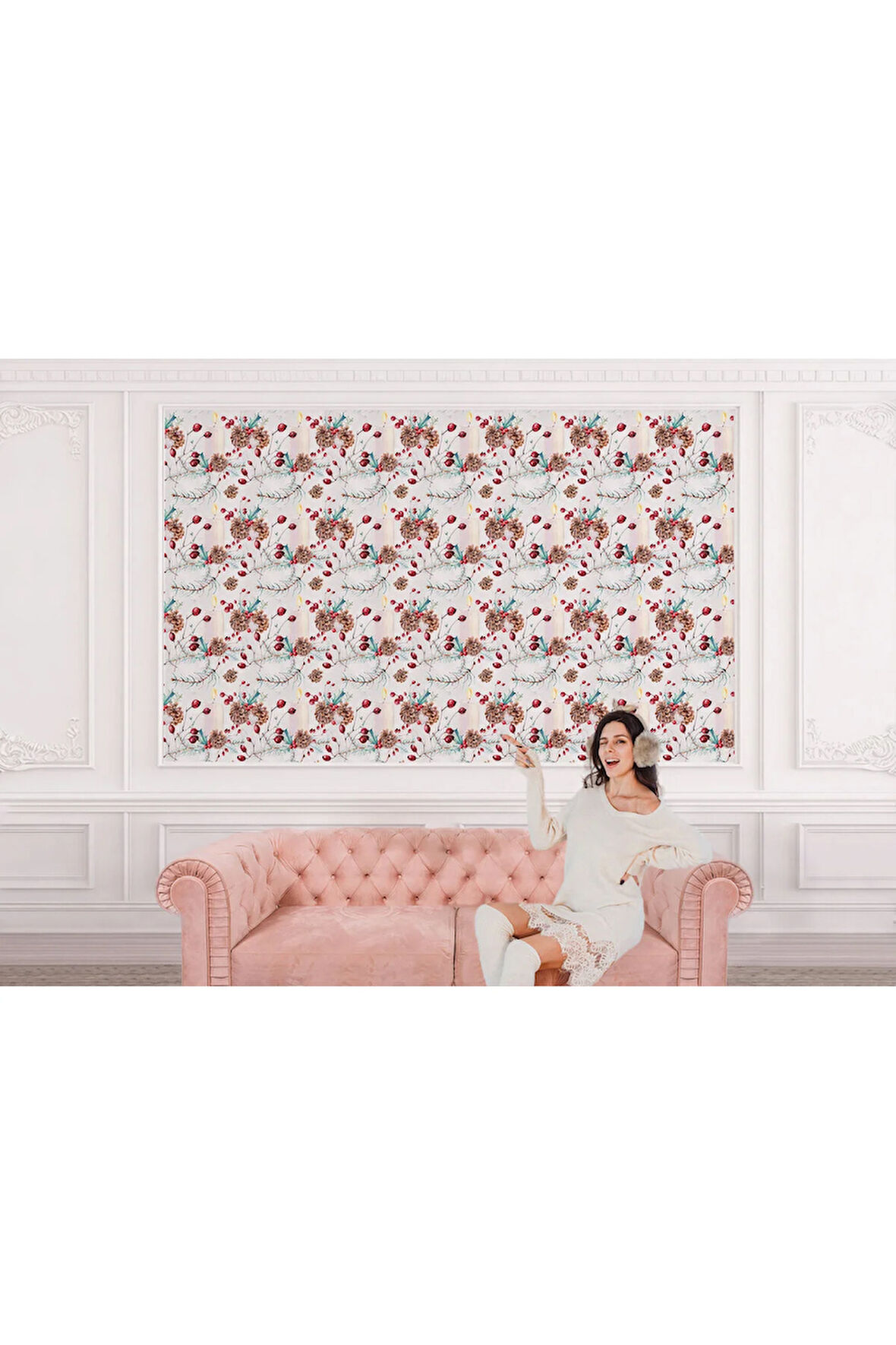 Oxyteez   Kuşburnu Ağacı Desenli Dekoratif Duvar Kağıdı-5591 5591