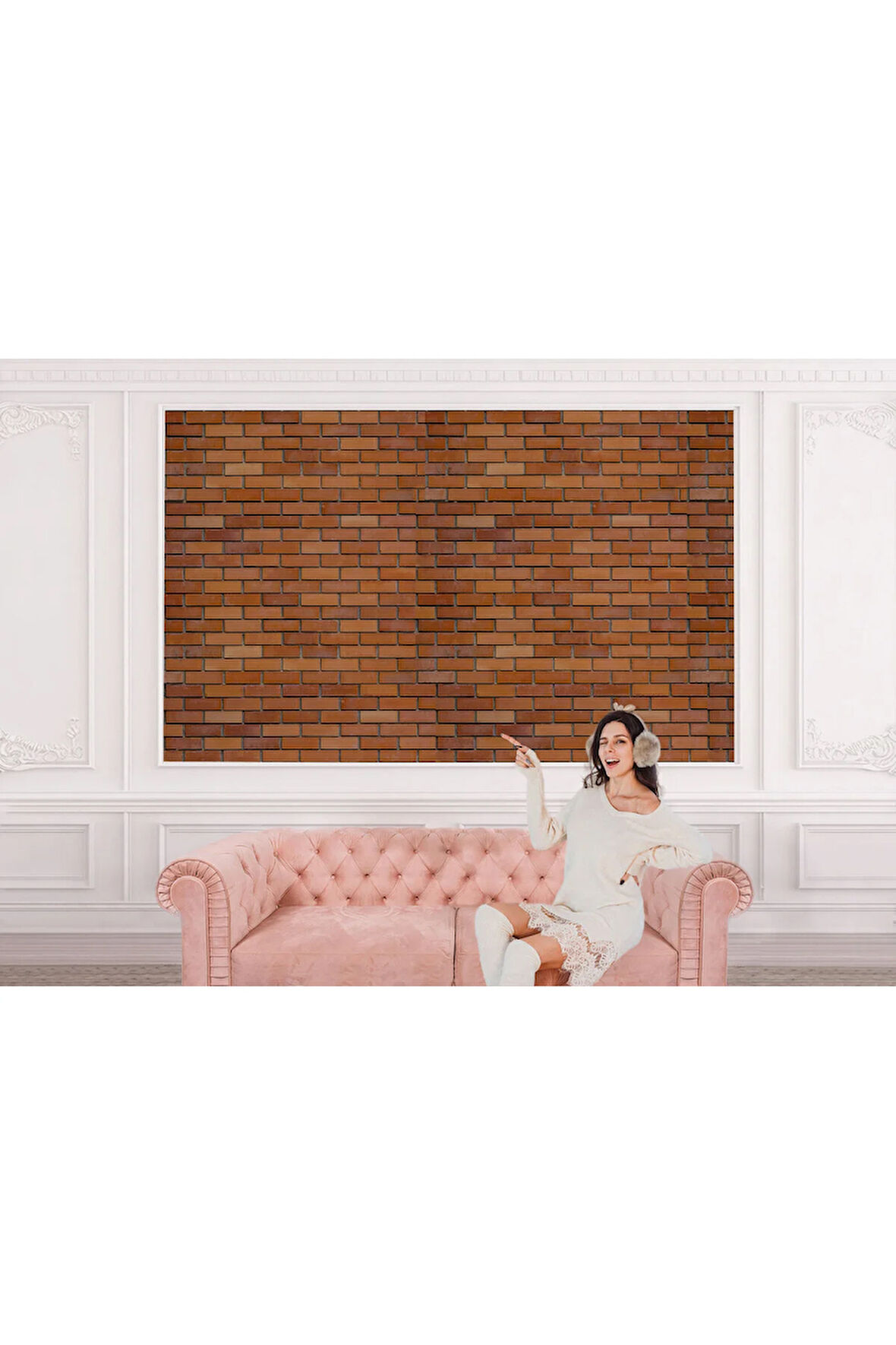 Oxyteez   Taş Tuğla Desenli Duvar Kağıdı-5597 5597