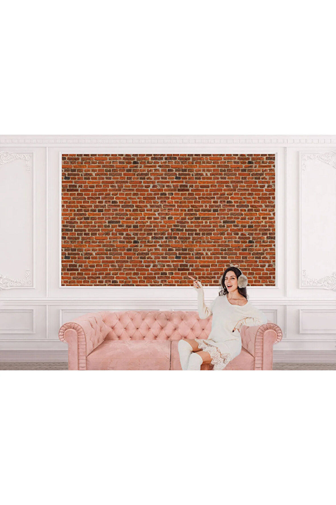 Oxyteez   Taş Tuğla Desenli Duvar Kağıdı-5601 5601