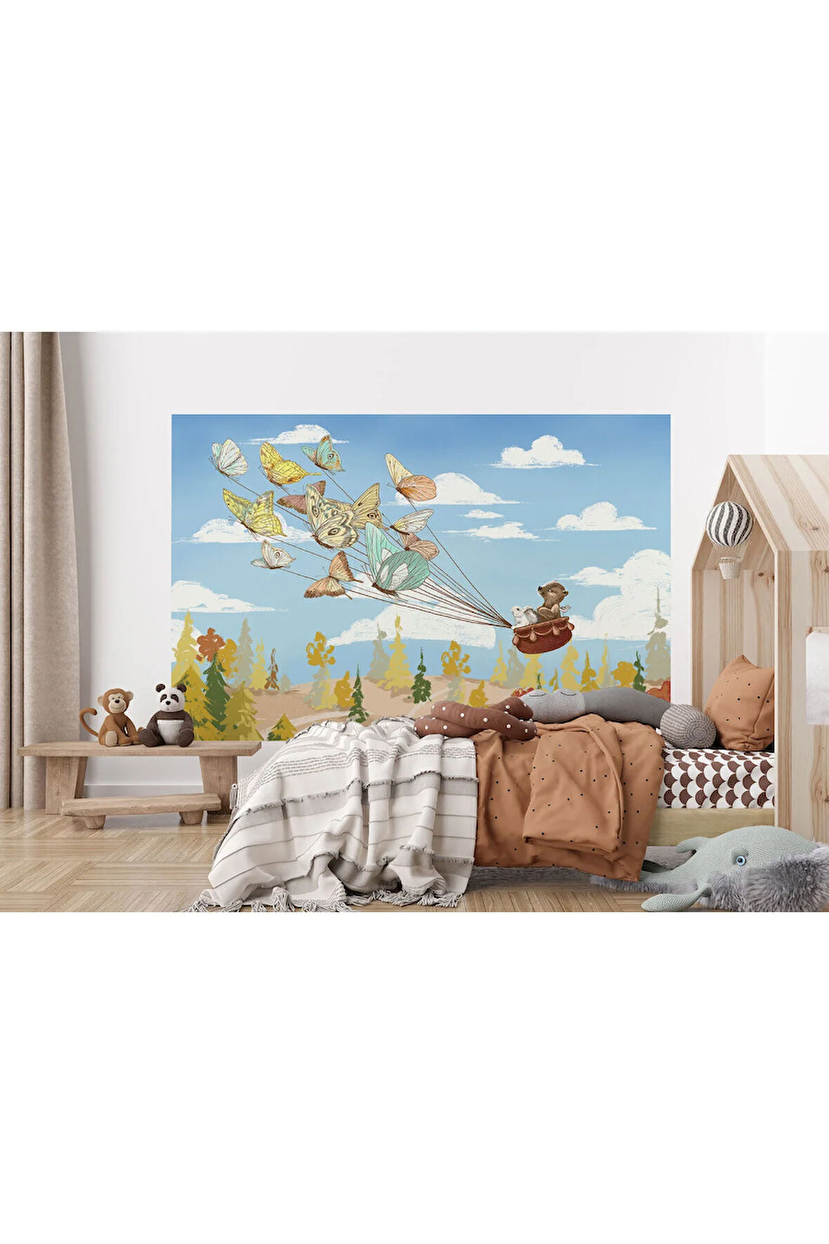 Oxyteez   Hayvanları Uçuran Kelebekler Çocuk Odası Duvar Kağıdı-5607 5607