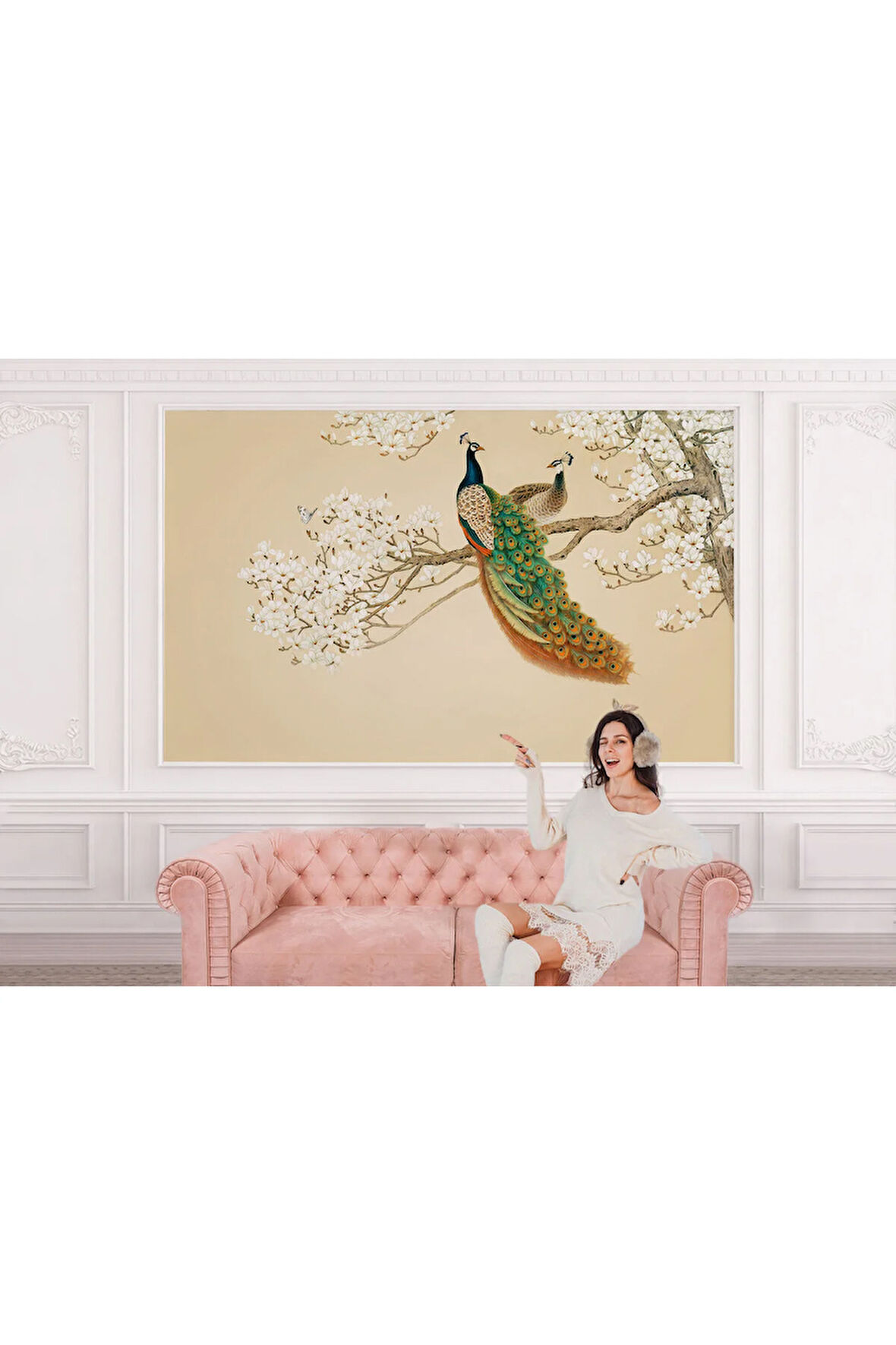 Oxyteez   Dalda Duran Tavuz Kuşları Duvar Kağıdı-5611 5611