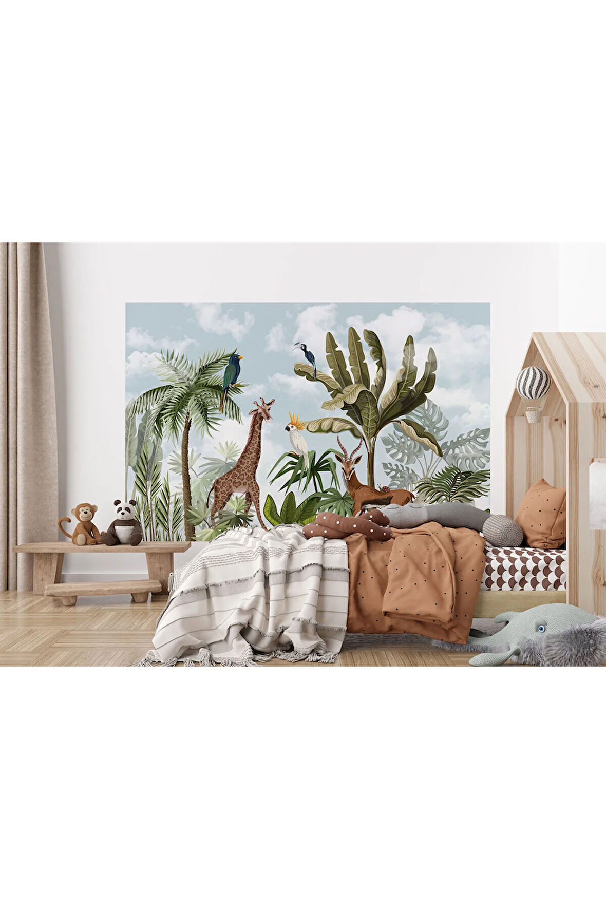 Oxyteez   Tropikal Orman Bitkileri ve Hayvanlar Çocuk Odası Duvar Kağıdı-5625 5625