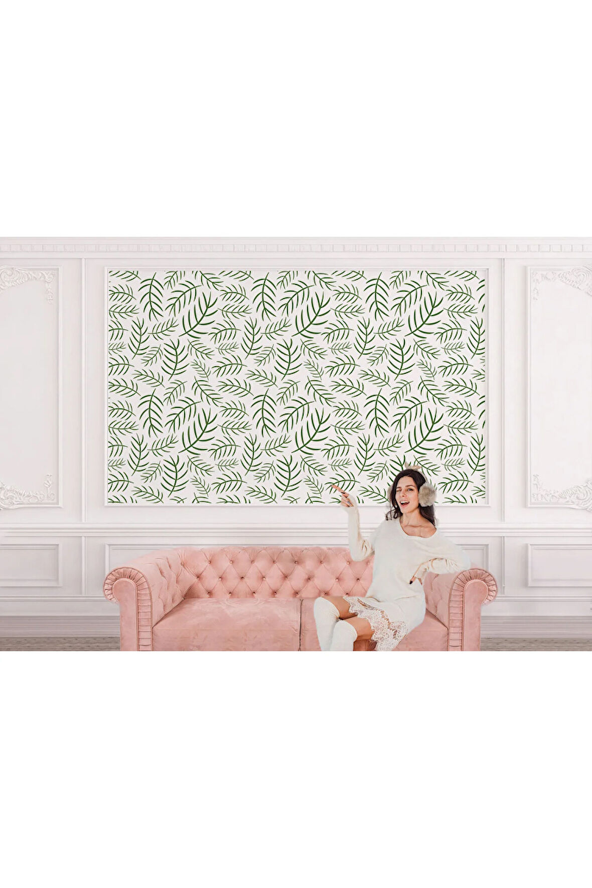 Oxyteez   Yesil Dallar Desenli Duvar Kağıdı-5737 5737