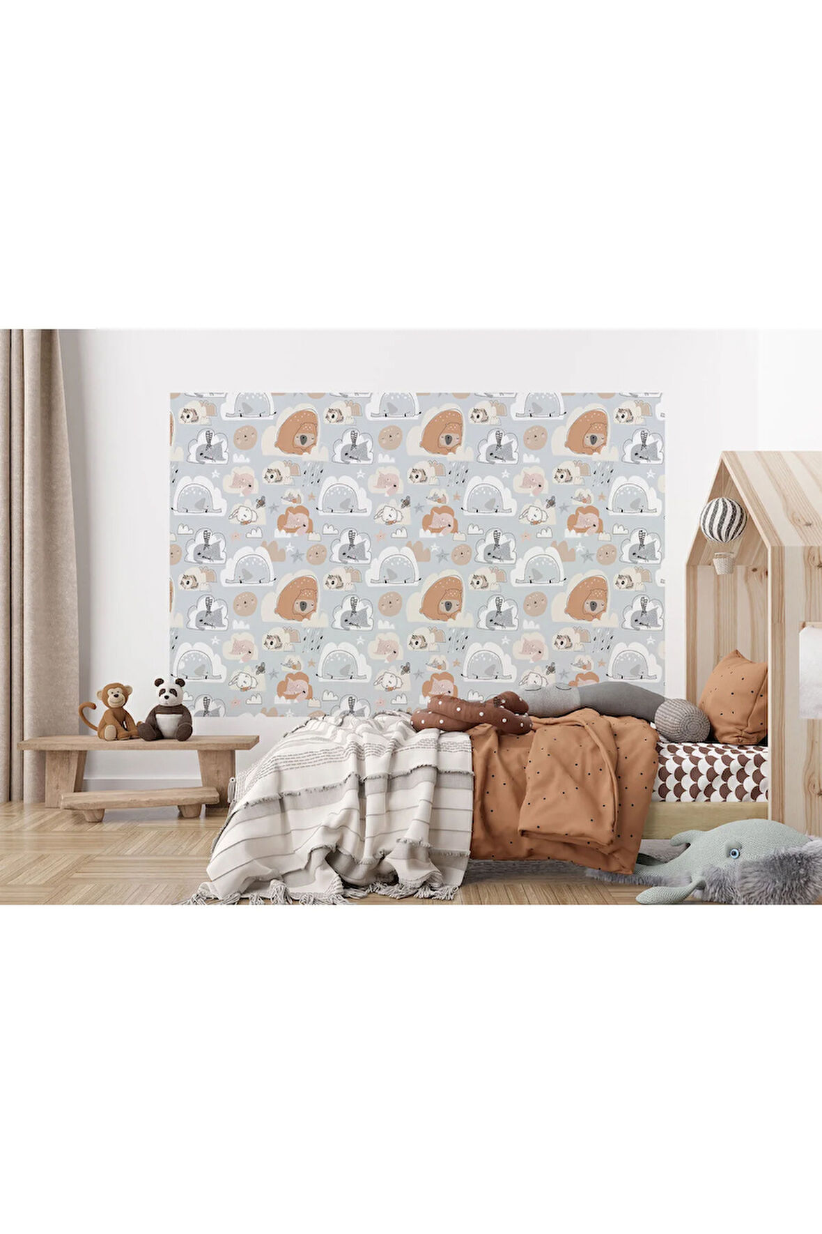 Oxyteez   Uyuyan Doğa Canlıları Desenli Çocuk Odası Duvar Kağıdı-5753 5753