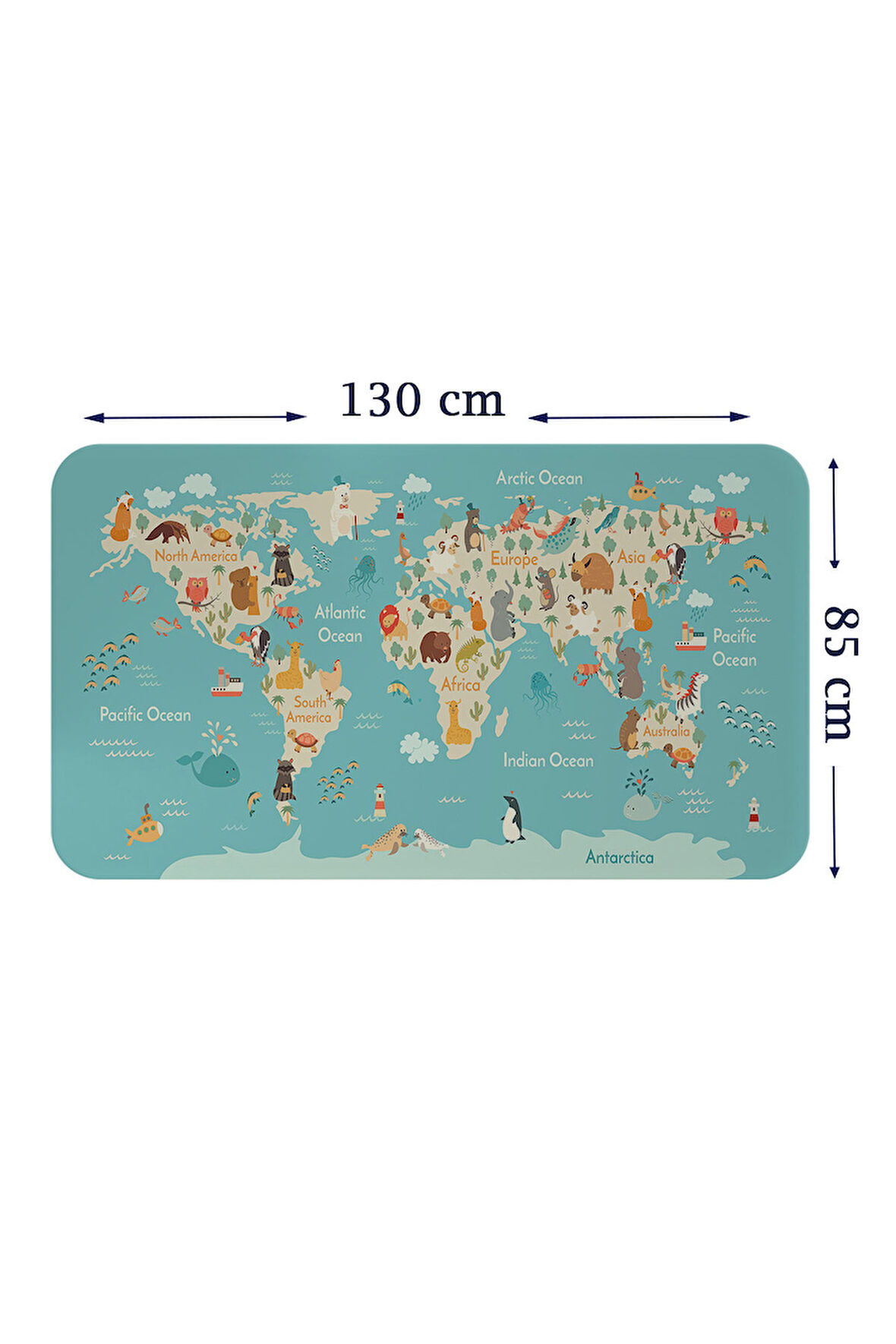 Eğitici Çocuk Odası Dünya Haritası Dünya Atlası Çocuk ve Bebek Duvar Sticker-85x130-3770