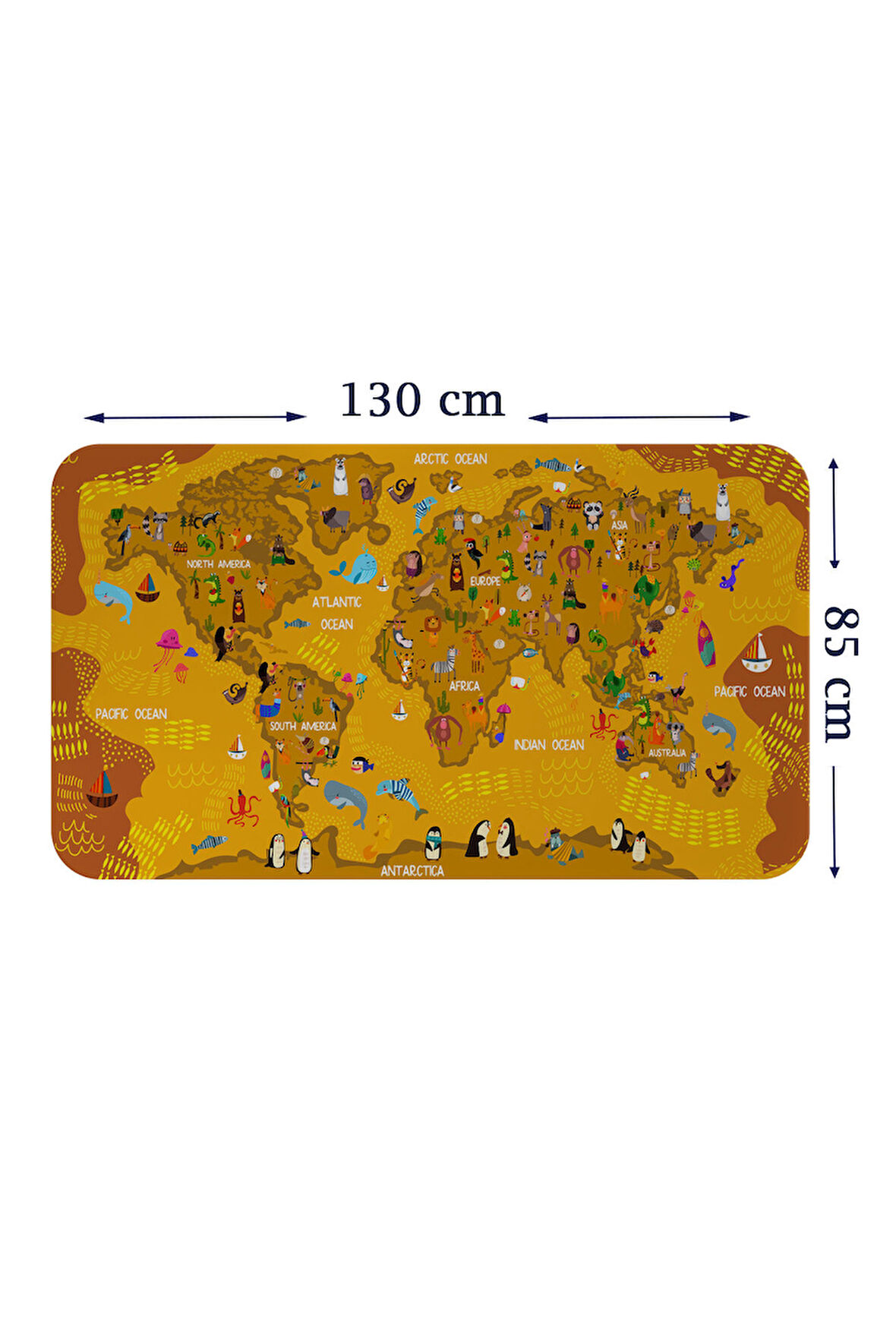 Eğitici Dünya Haritası Dünya Atlası Çocuk ve Bebek Odası Duvar Sticker-85x130-3781