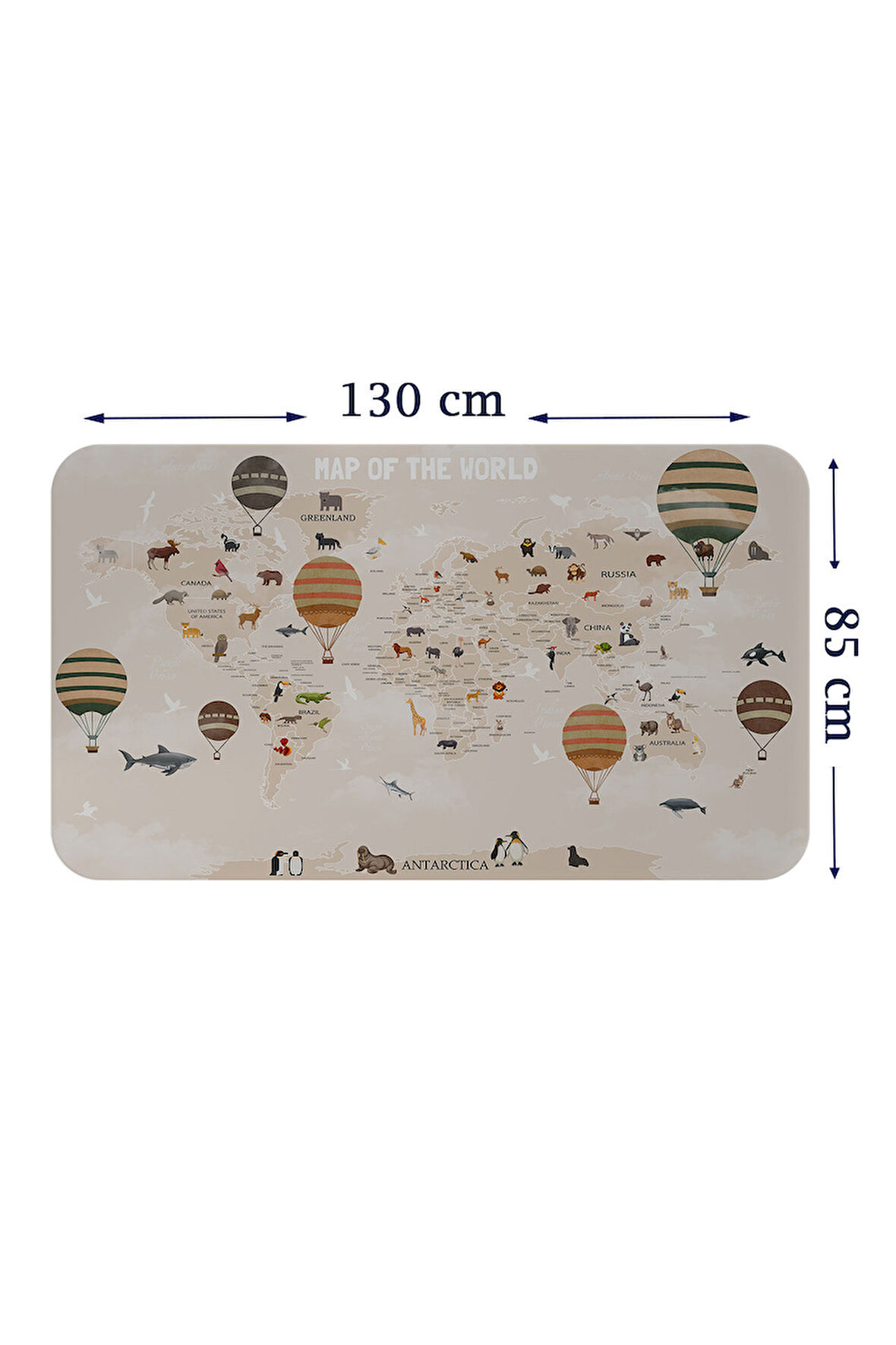 Eğitici Dünya Haritası Dünya Atlası Çocuk ve Bebek Odası Duvar Sticker-85x130-3792